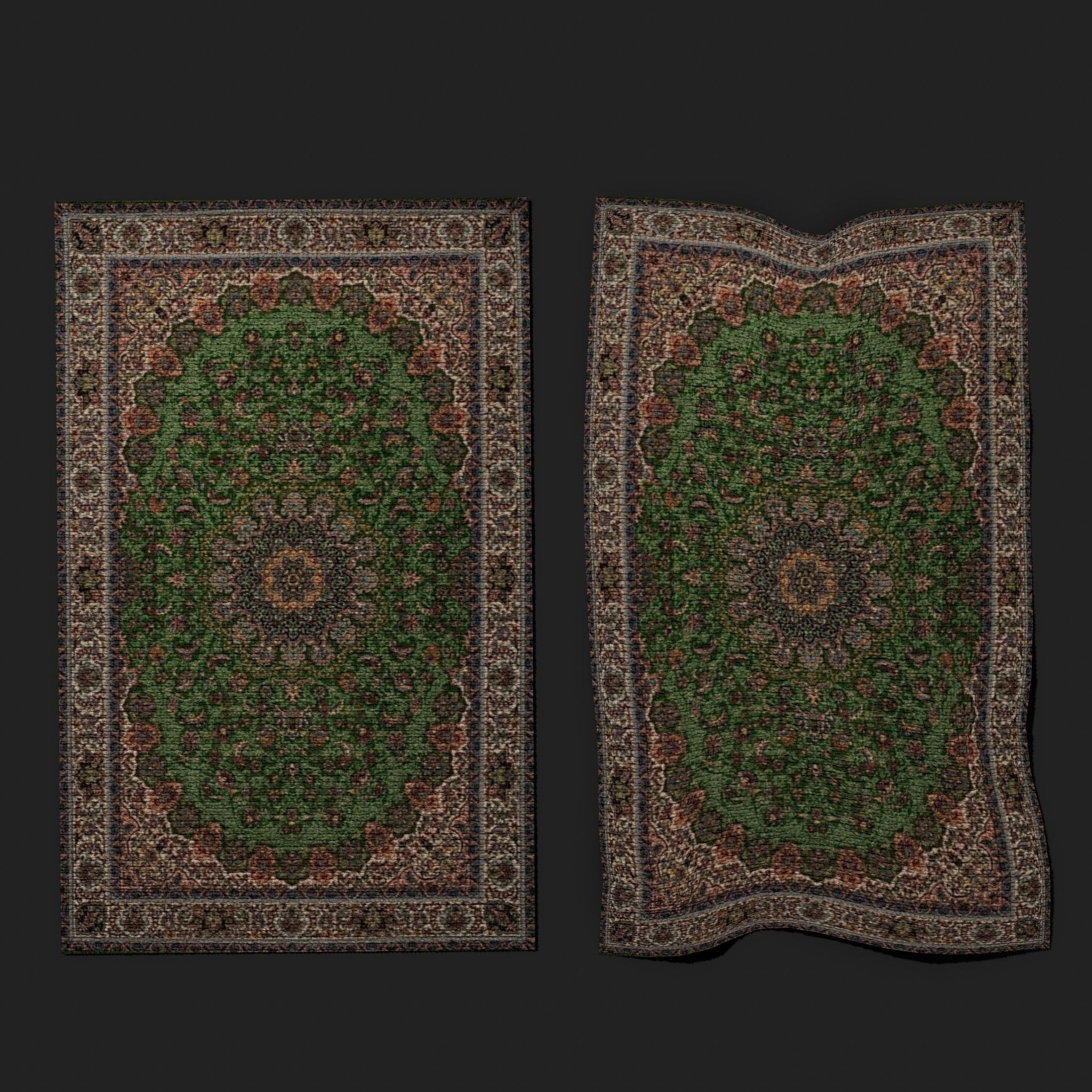 Five Highly Detailed Medieval Style Tapestries 3D Model Collection_49
