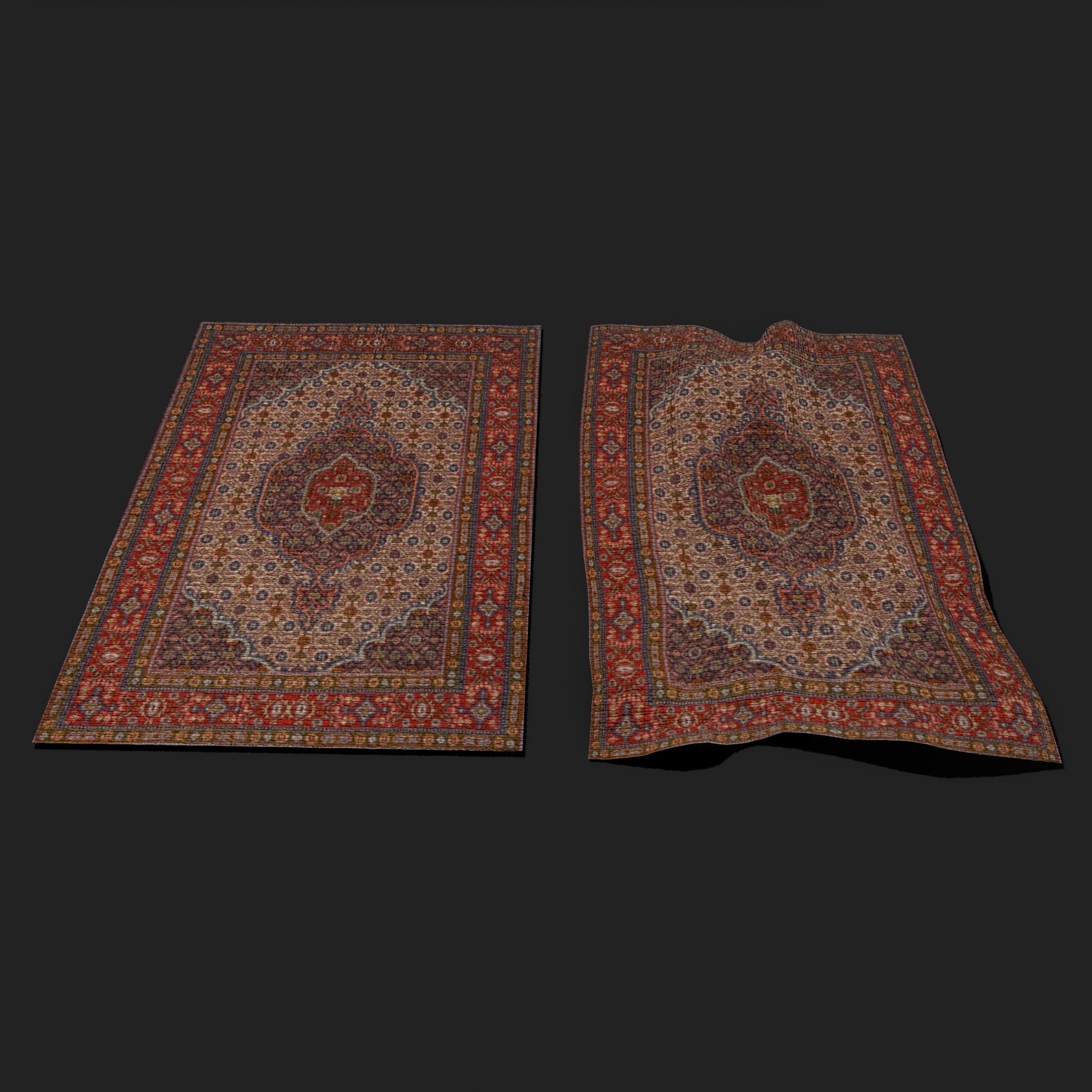 Five Highly Detailed Medieval Style Tapestries 3D Model Collection_52