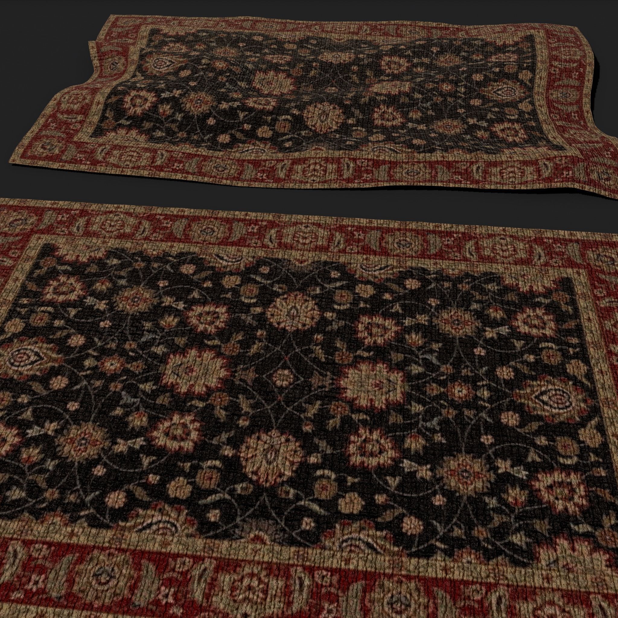 Five Highly Detailed Medieval Style Tapestries 3D Model Collection_68