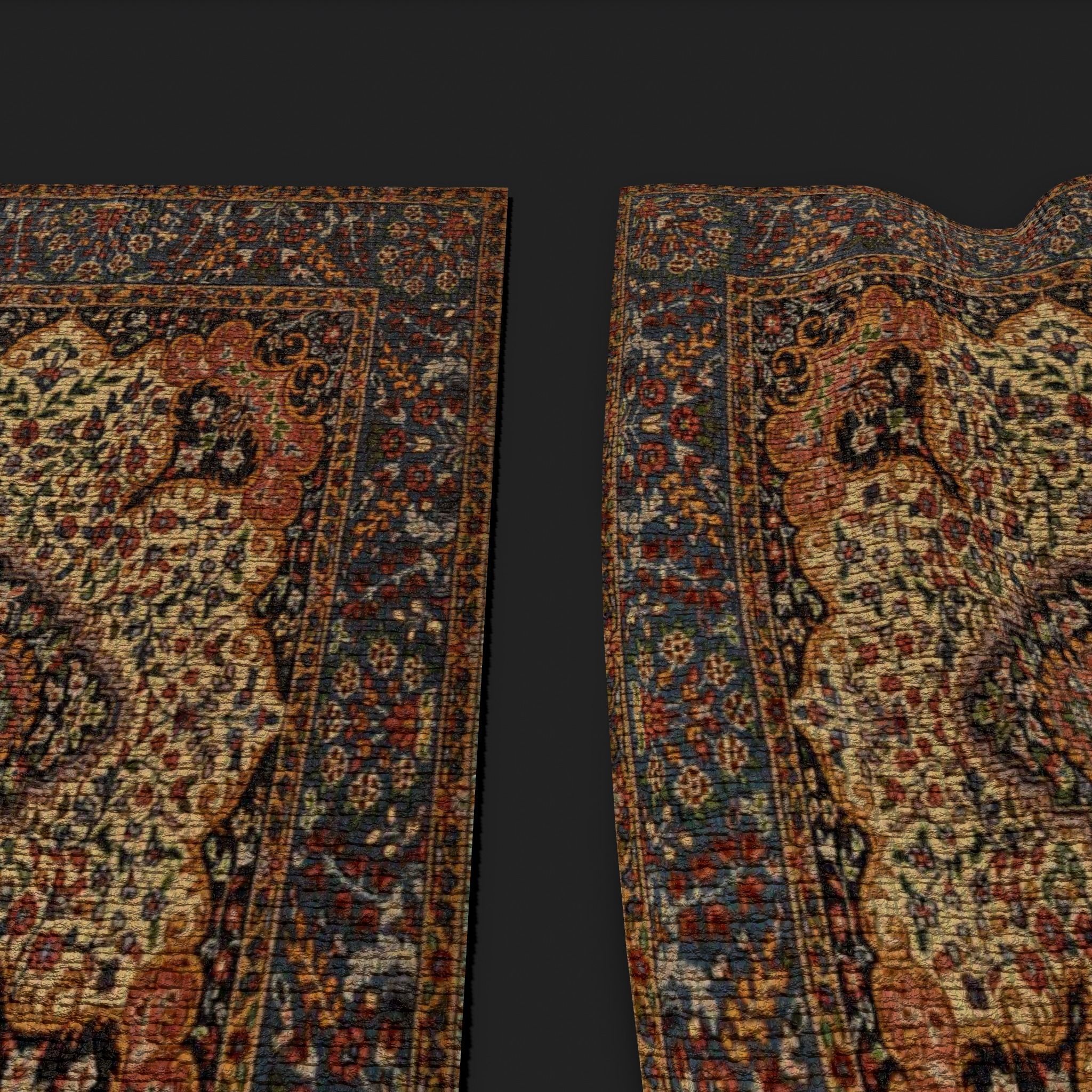 Five Highly Detailed Medieval Style Tapestries 3D Model Collection_44