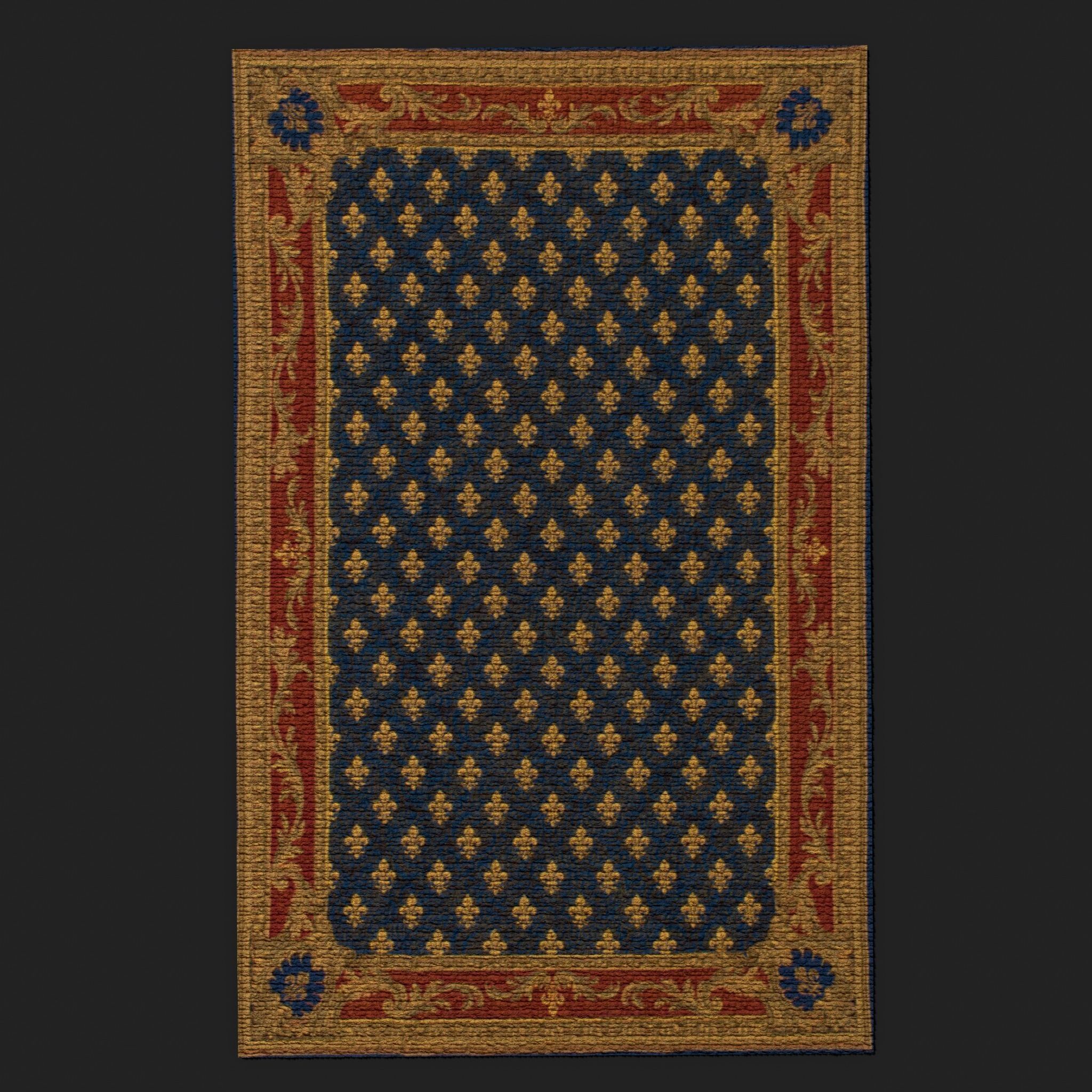 Five Highly Detailed Medieval Style Tapestries 3D Model Collection_63