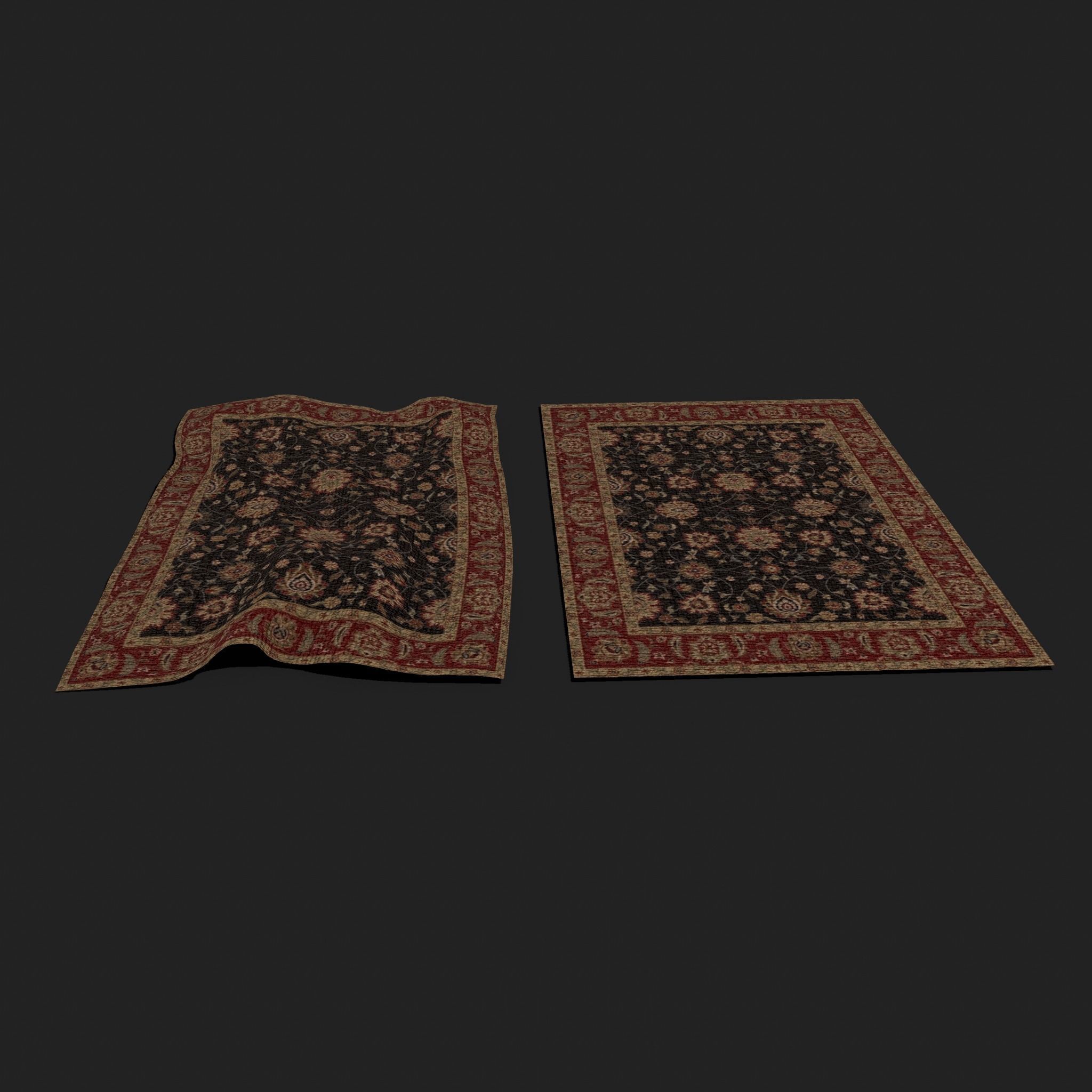 Five Highly Detailed Medieval Style Tapestries 3D Model Collection_72