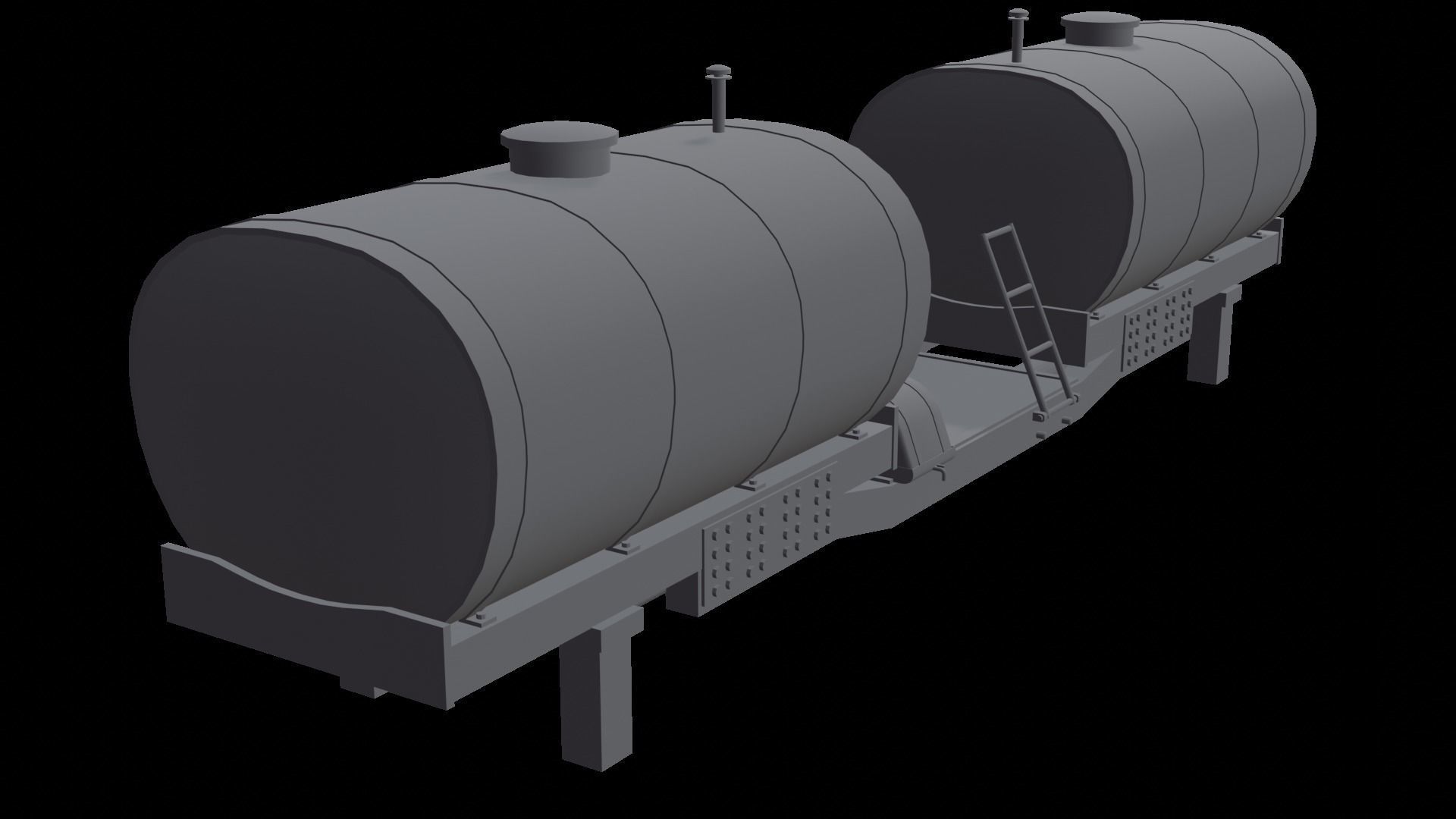 Front Chem Tanks For 9R Tractor Low-poly 3D model_2