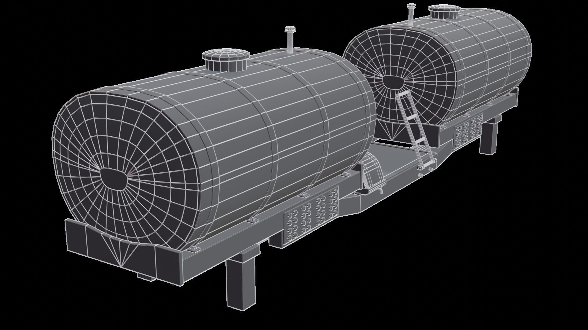 Front Chem Tanks For 9R Tractor Low-poly 3D model_3