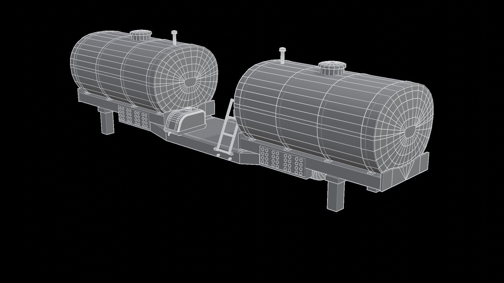 Front Chem Tanks For 9R Tractor Low-poly 3D model_1