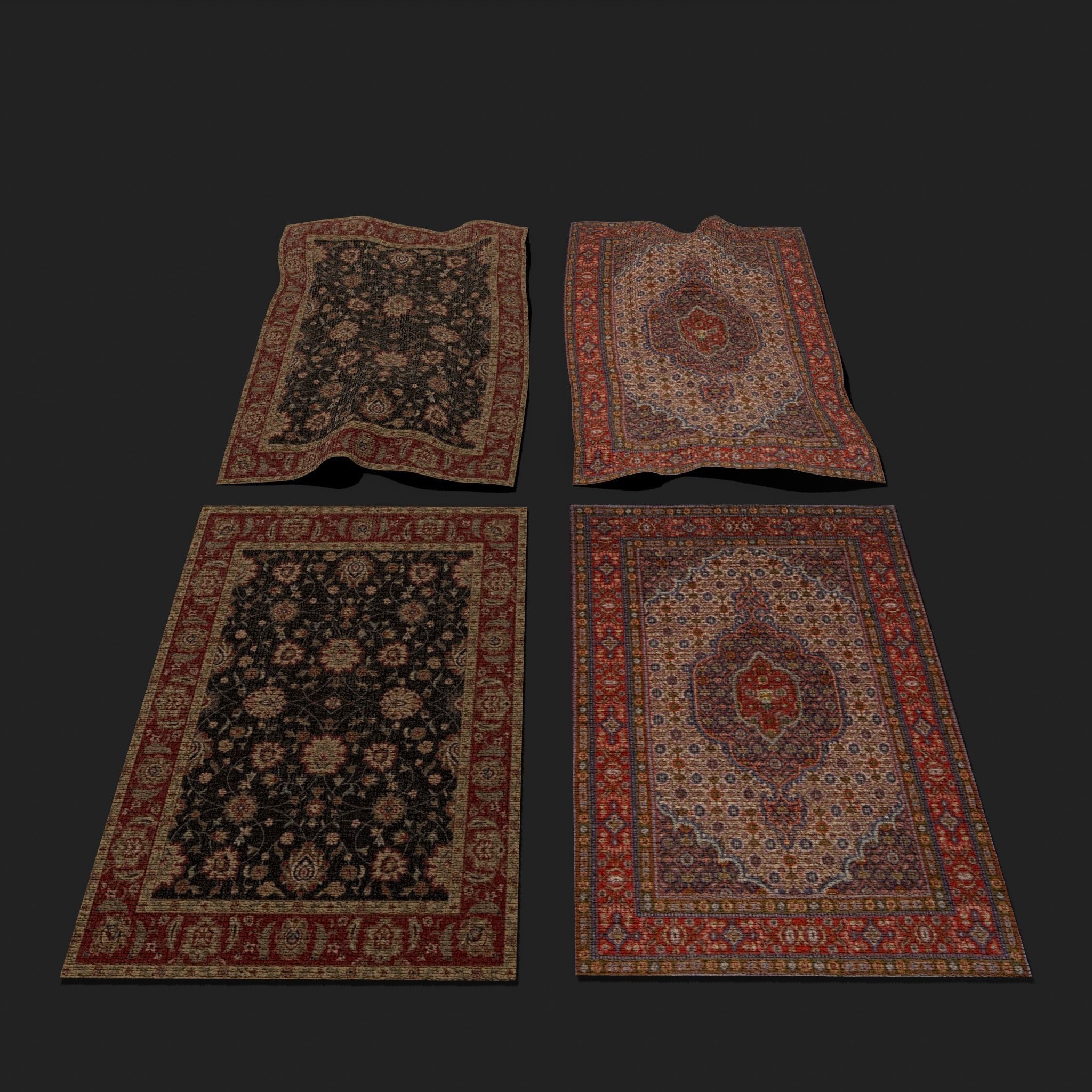  Six Highly Detailed Medieval Style Tapestries  3D Model Collection_45