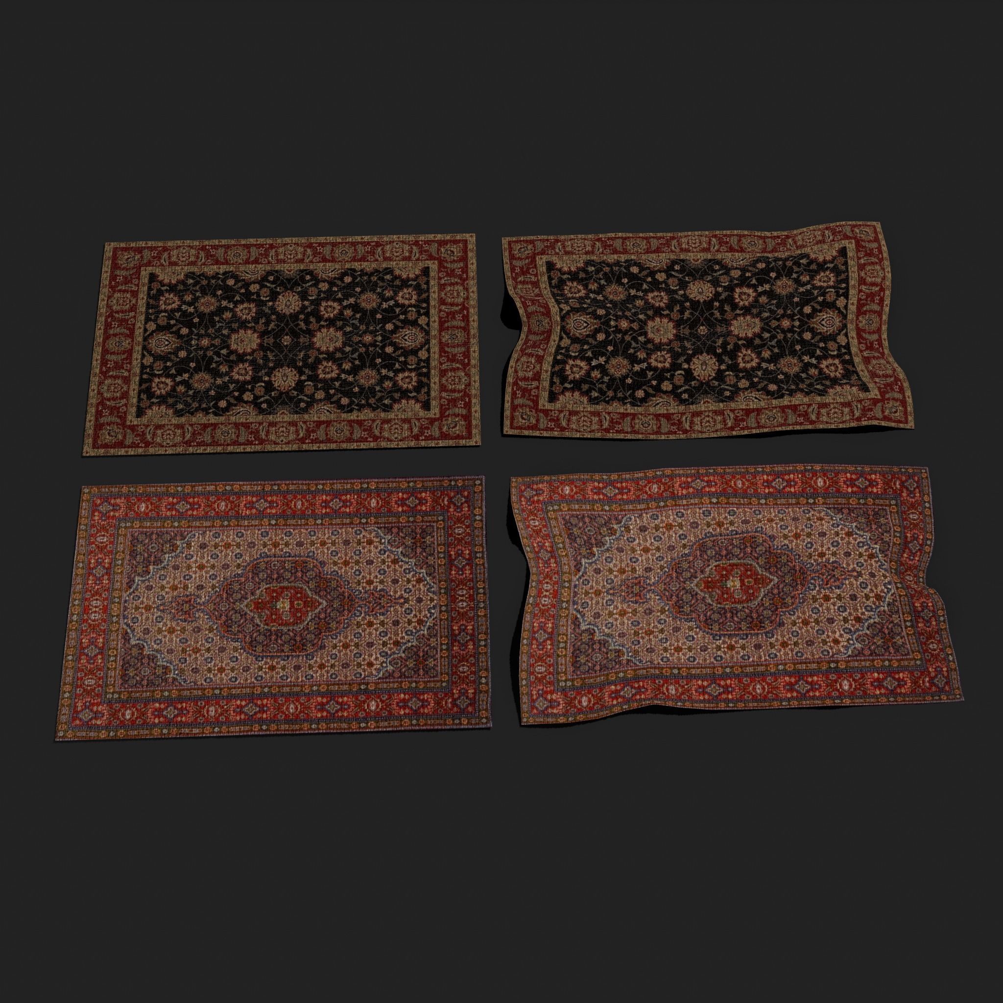  Six Highly Detailed Medieval Style Tapestries  3D Model Collection_41