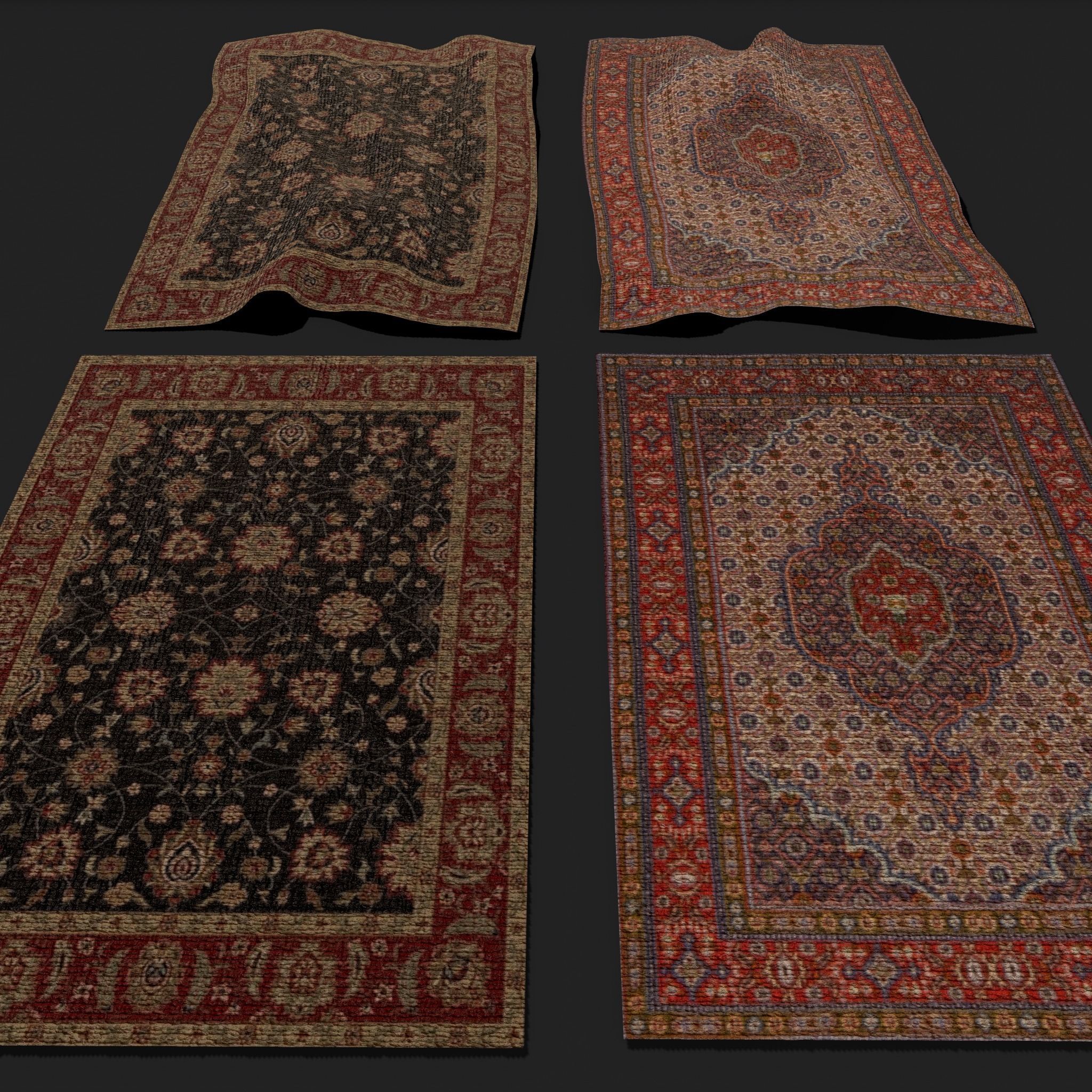  Six Highly Detailed Medieval Style Tapestries  3D Model Collection_58