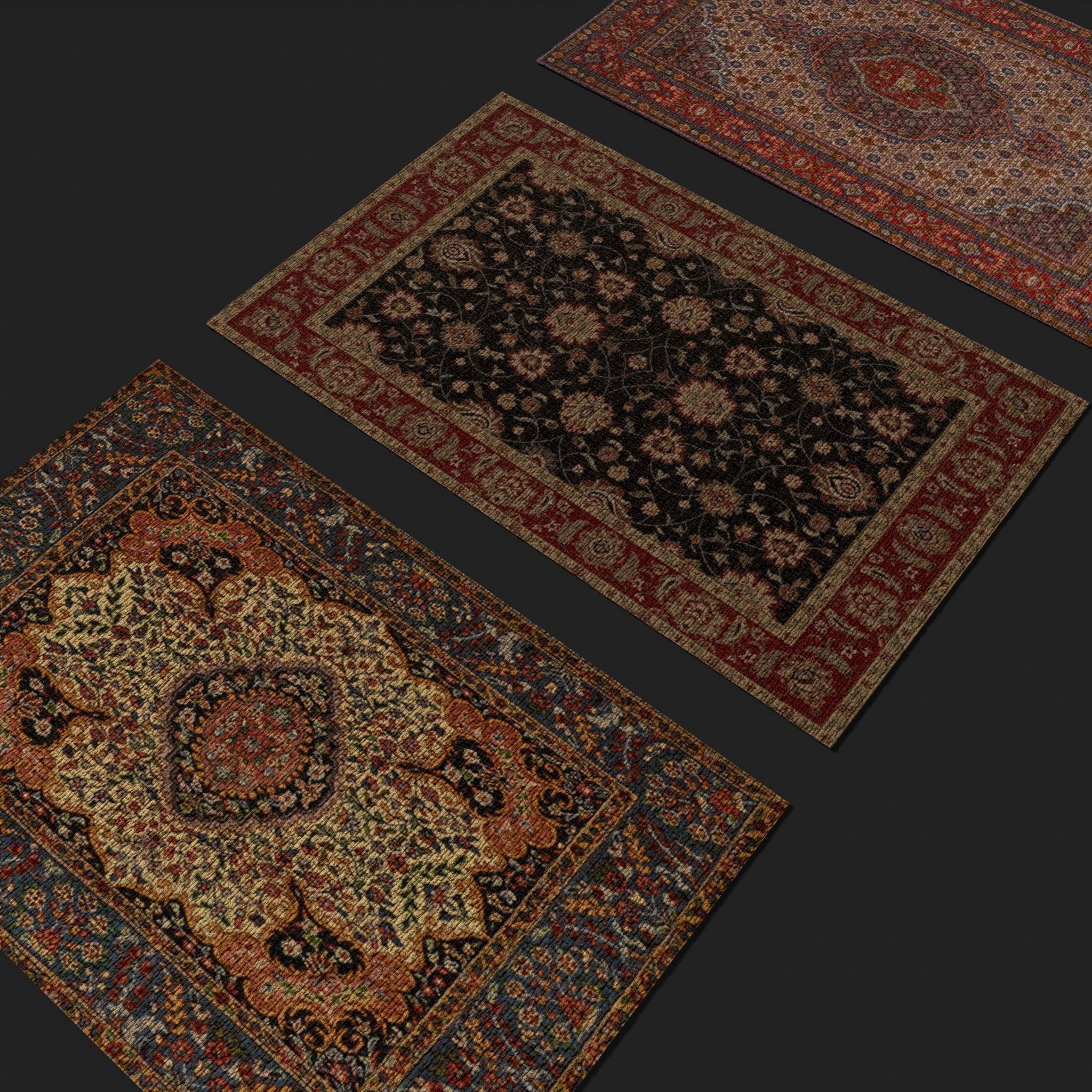  Six Highly Detailed Medieval Style Tapestries  3D Model Collection_52