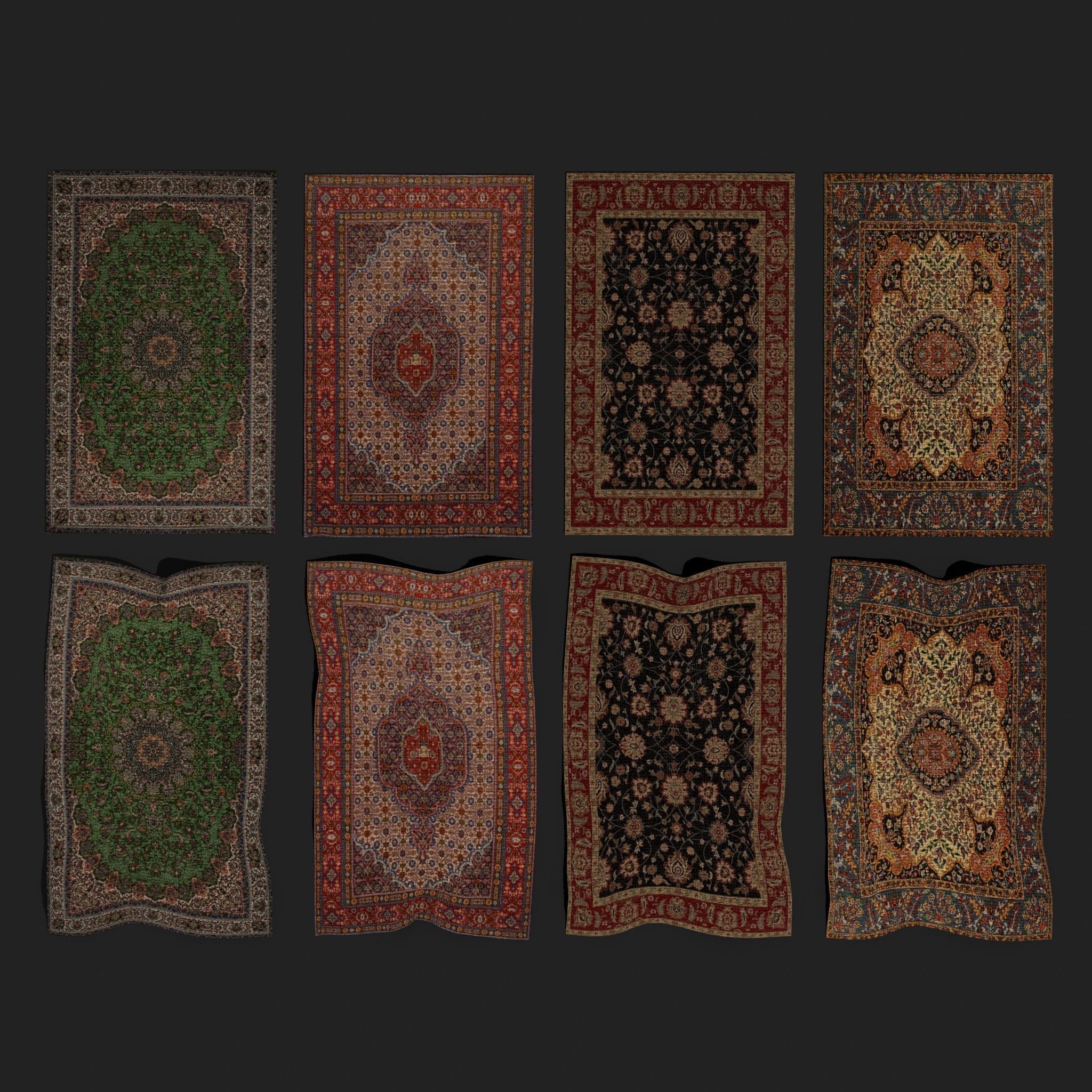  Six Highly Detailed Medieval Style Tapestries  3D Model Collection_32