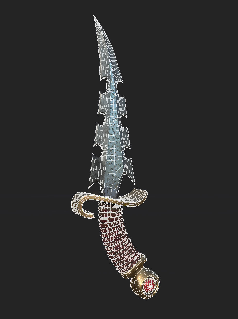 dagger sword Low-poly 3D model_6