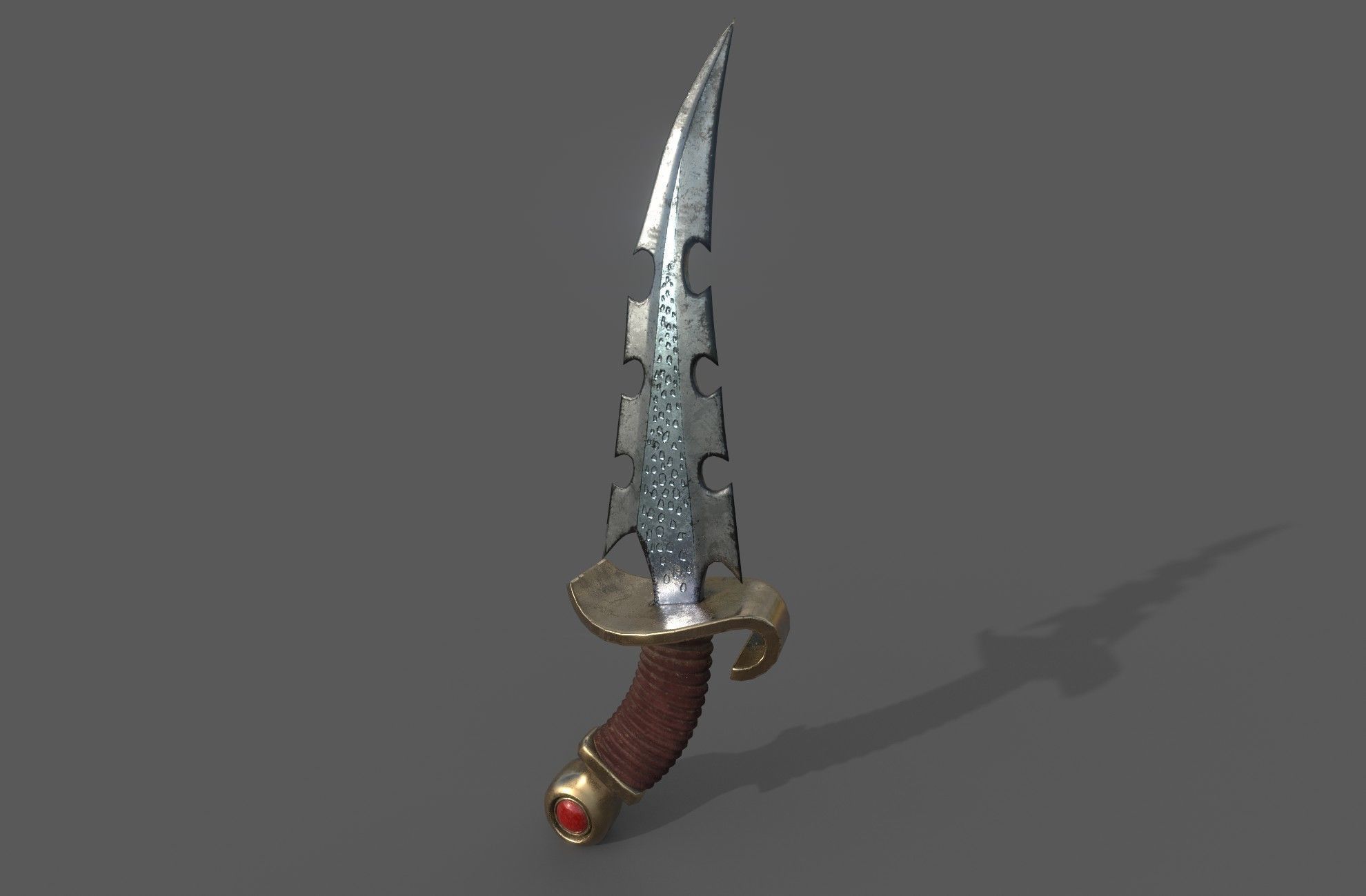 dagger sword Low-poly 3D model_4
