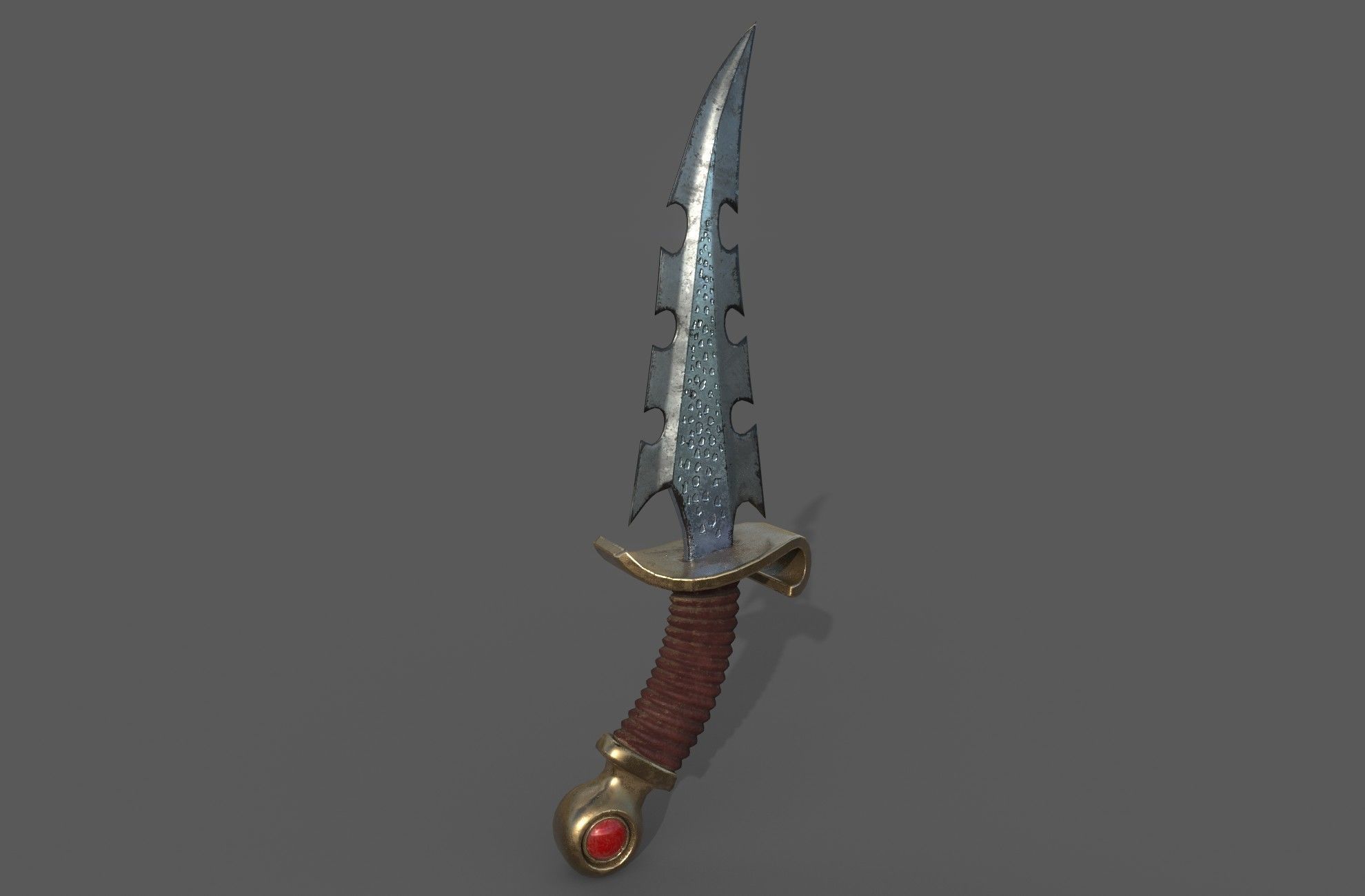 dagger sword Low-poly 3D model_3