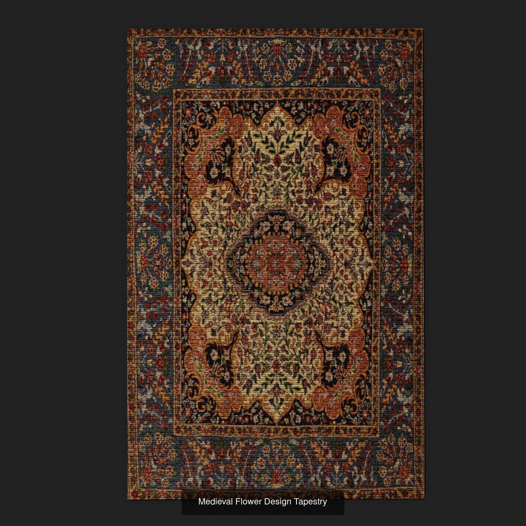 Seven Highly Detailed Medieval Style Tapestries  3D Model Collection_17