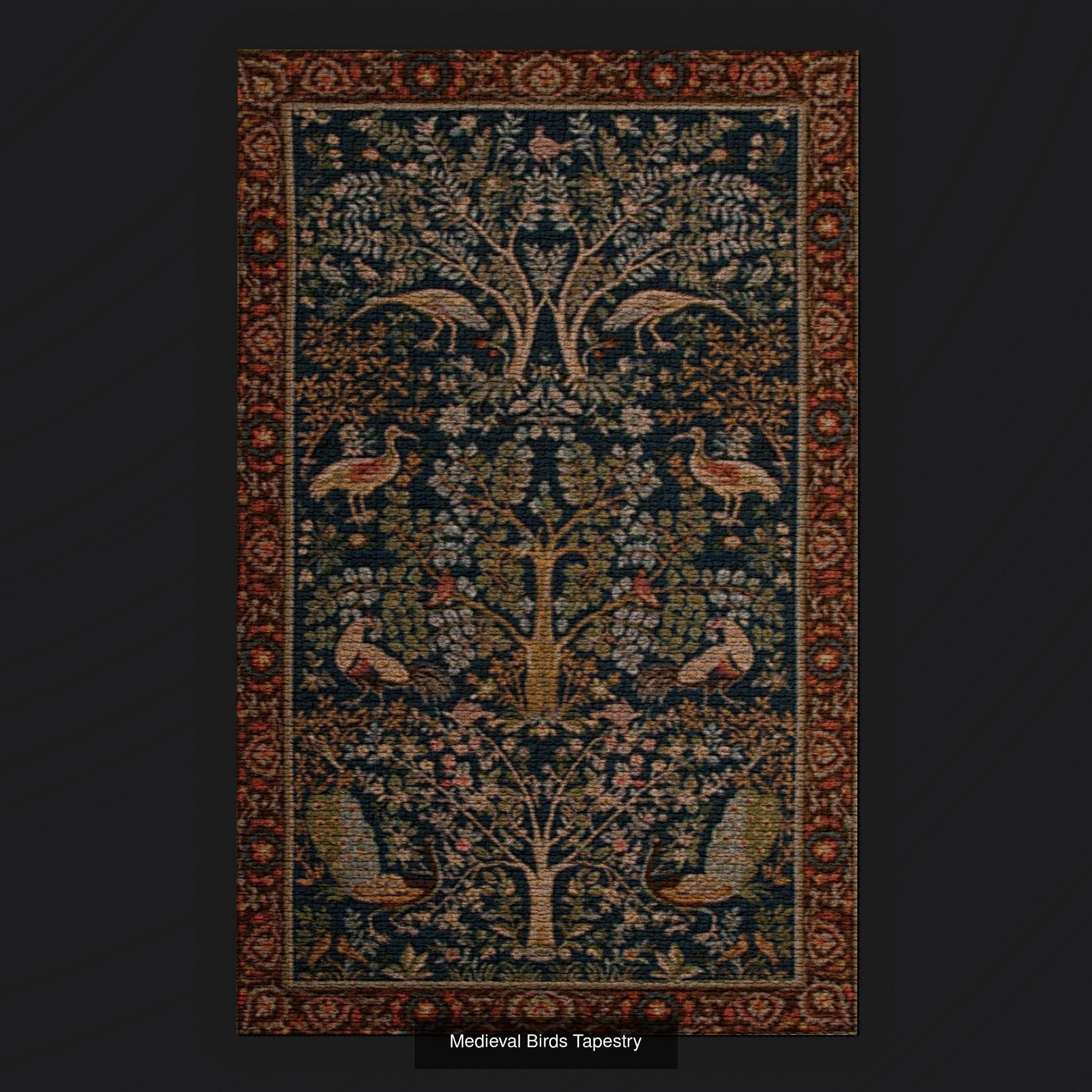 Seven Highly Detailed Medieval Style Tapestries  3D Model Collection_19