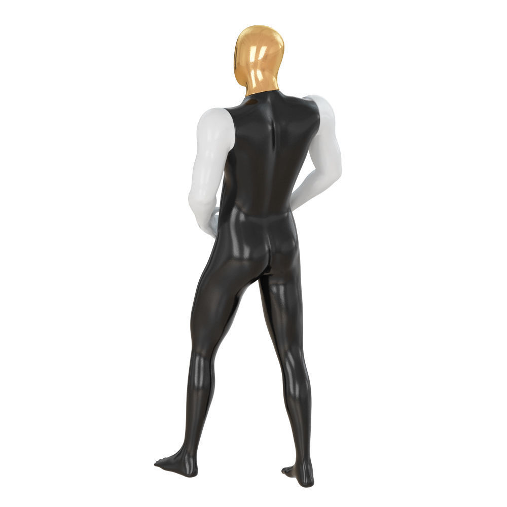 Abstract mannequin with golden head 76 3D model_4