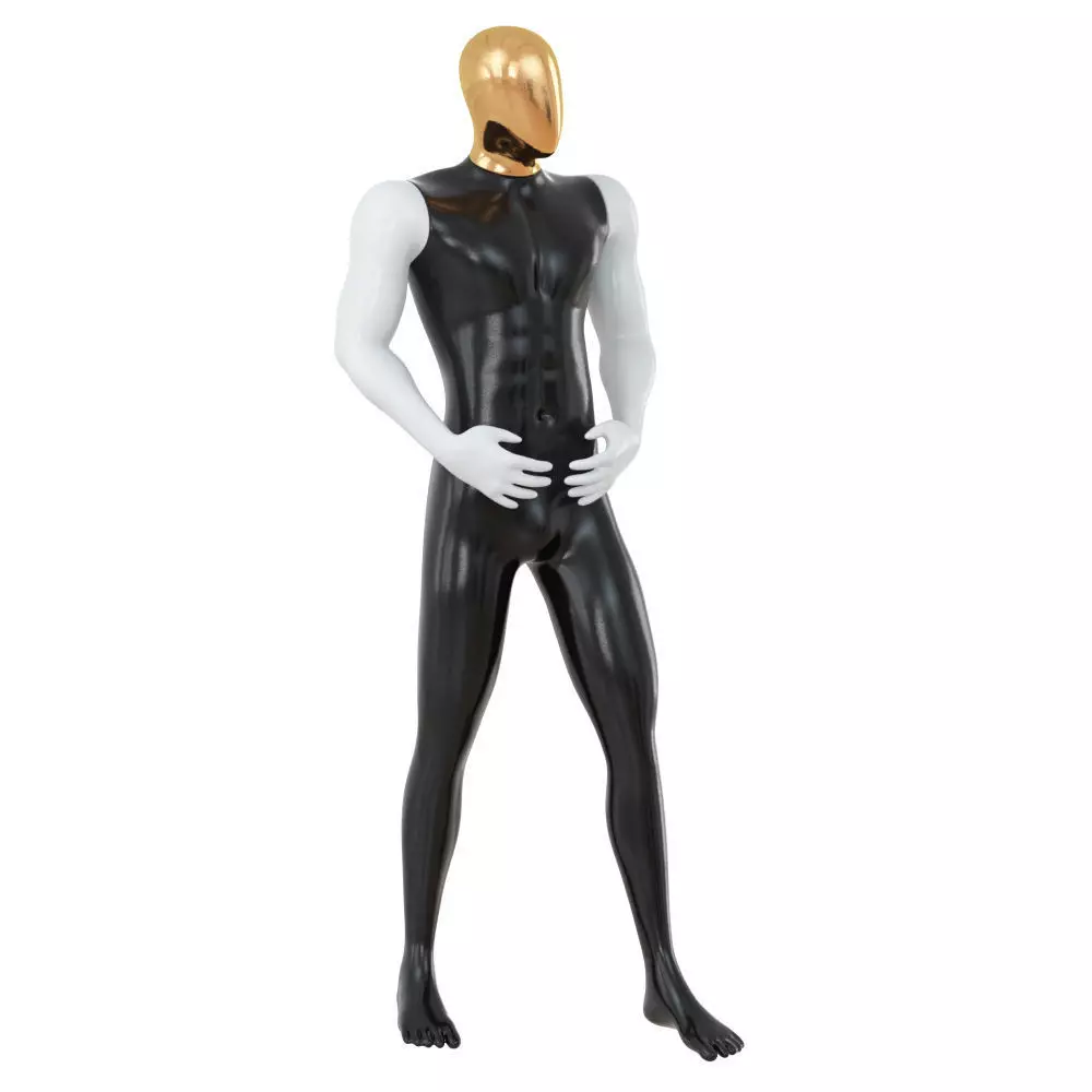Abstract mannequin with golden head 76 3D model_0