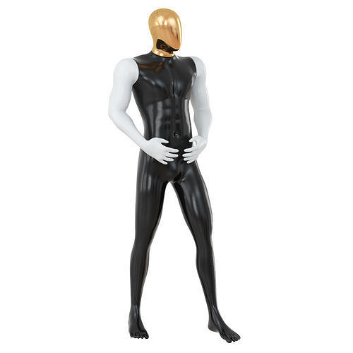 Abstract mannequin with golden head 76 3D model