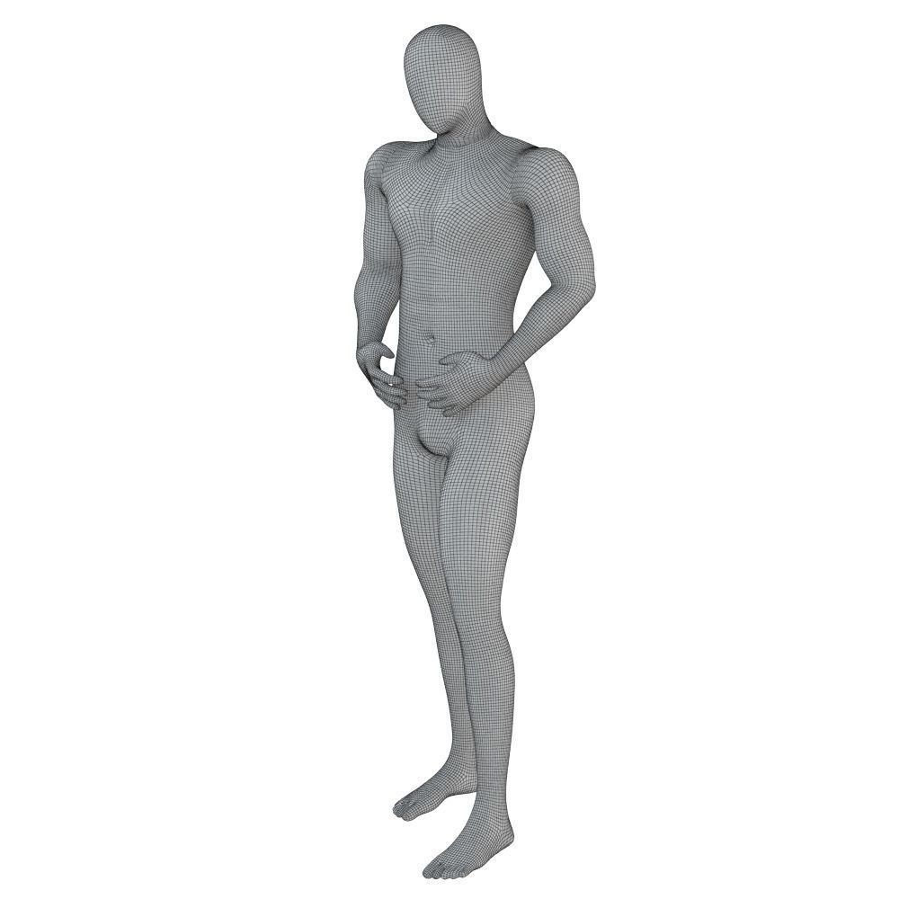 Abstract mannequin with golden head 76 3D model_7