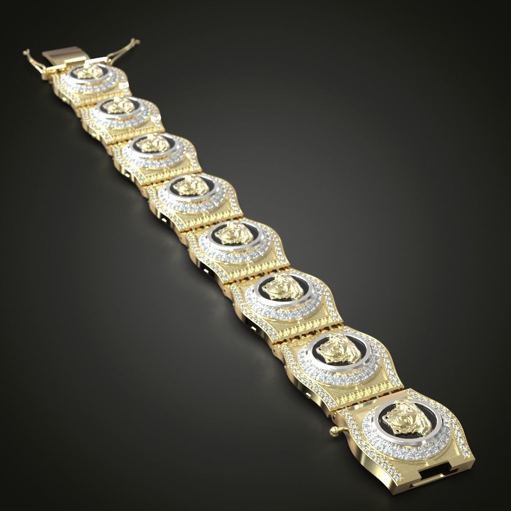 Bracelet Medusa Gorgon Head 3D print model_1
