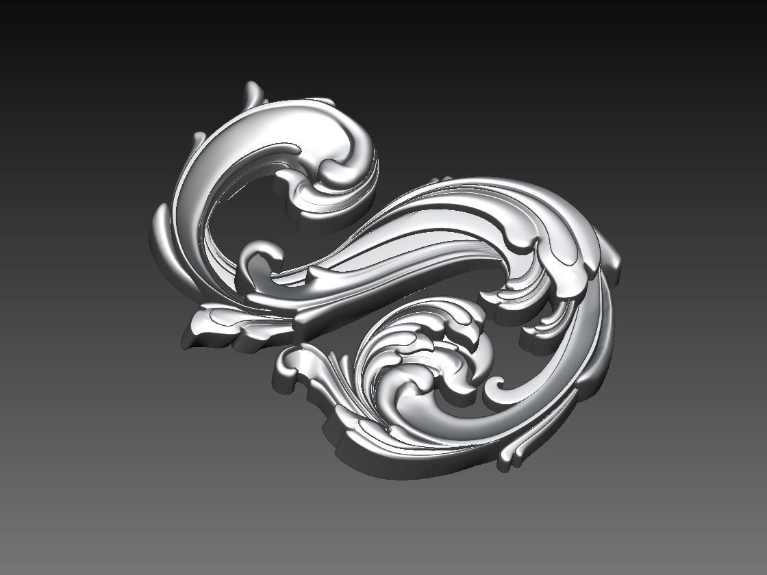 letter S 3D print model_1