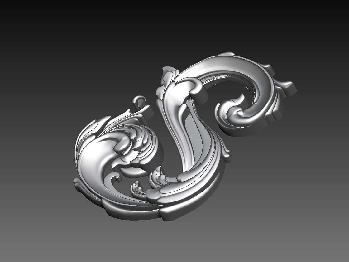 letter S 3D print model_2