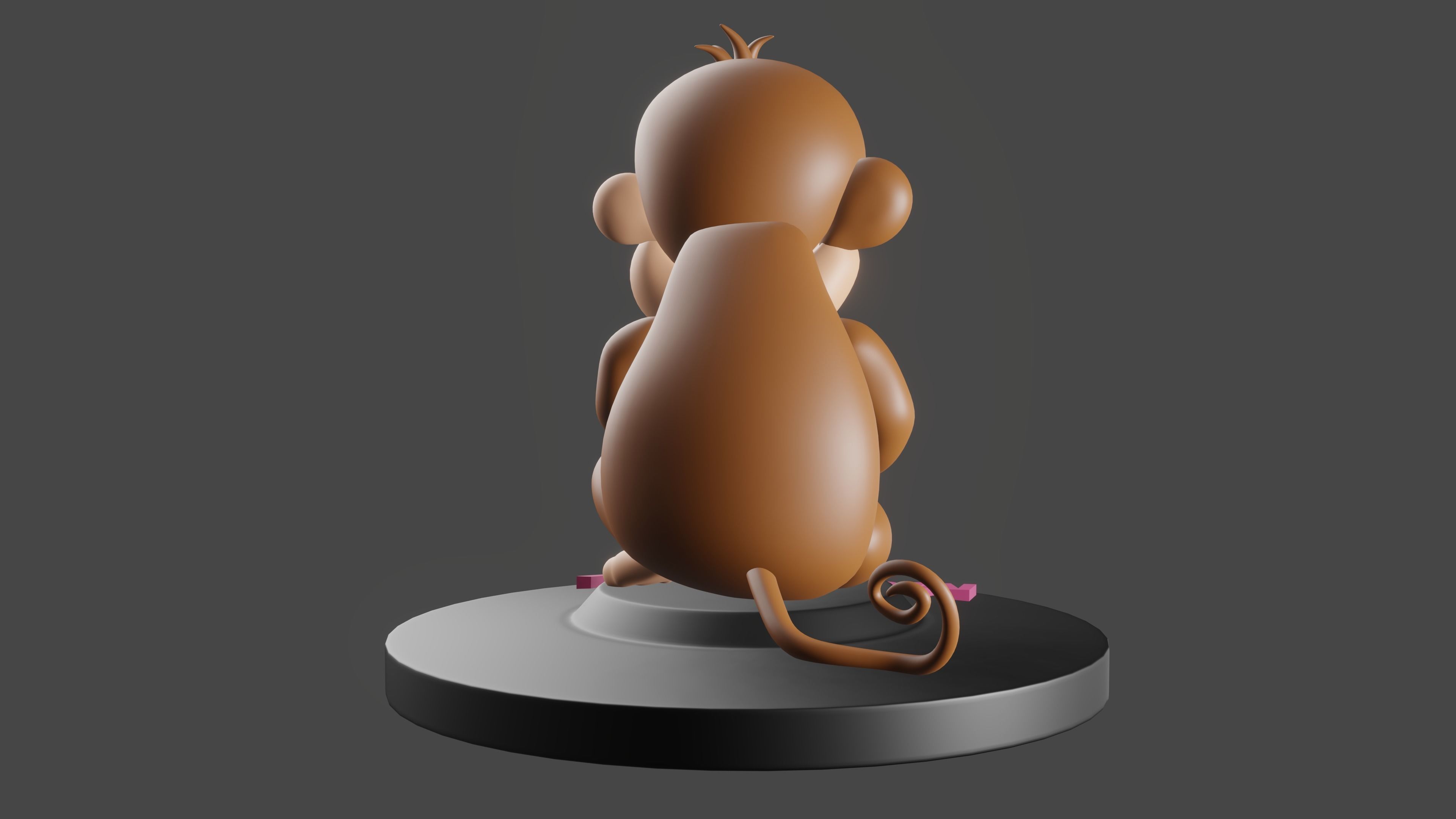 Monkey Statue Model 3D print model_3