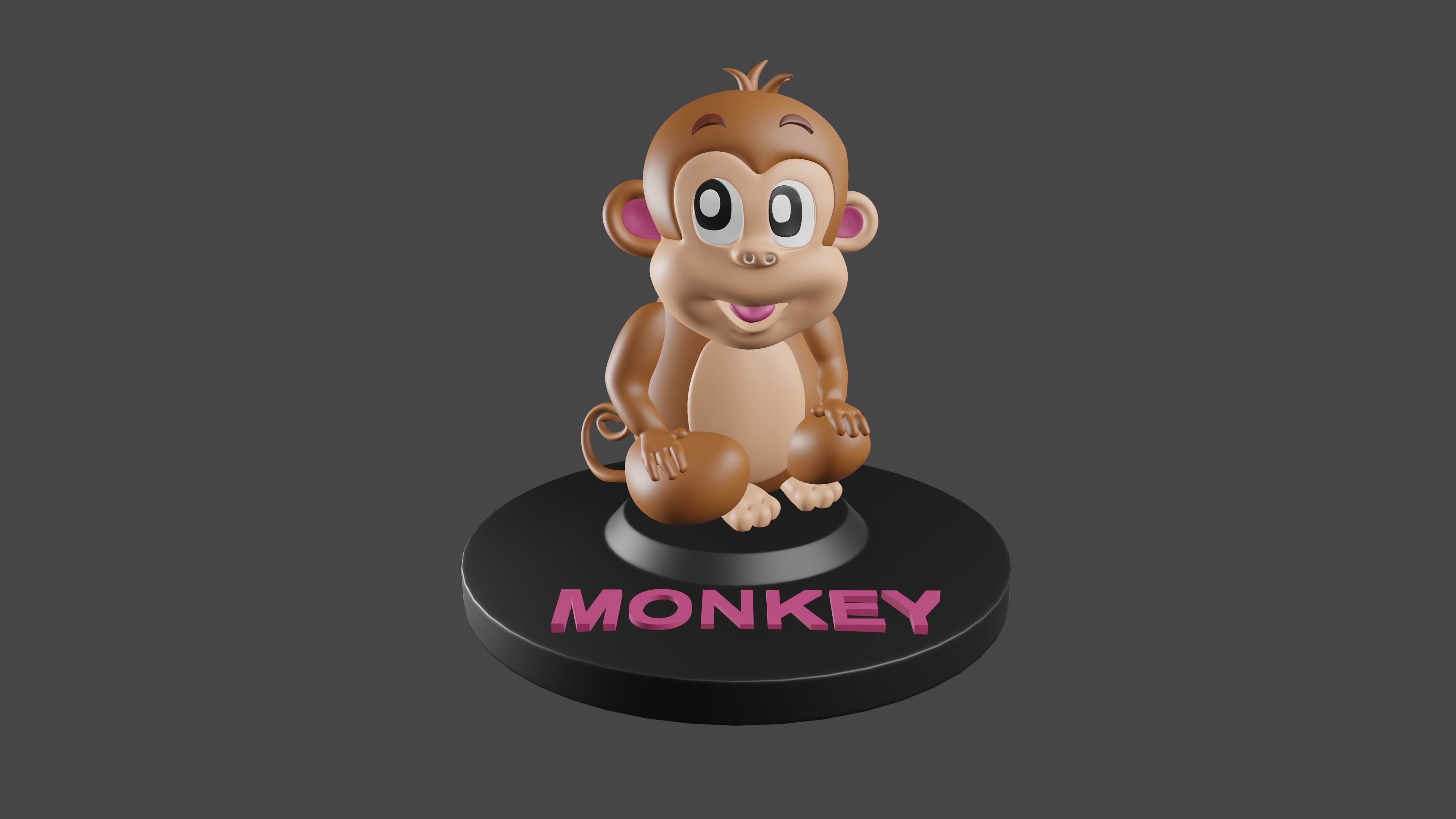 Monkey Statue Model 3D print model_1