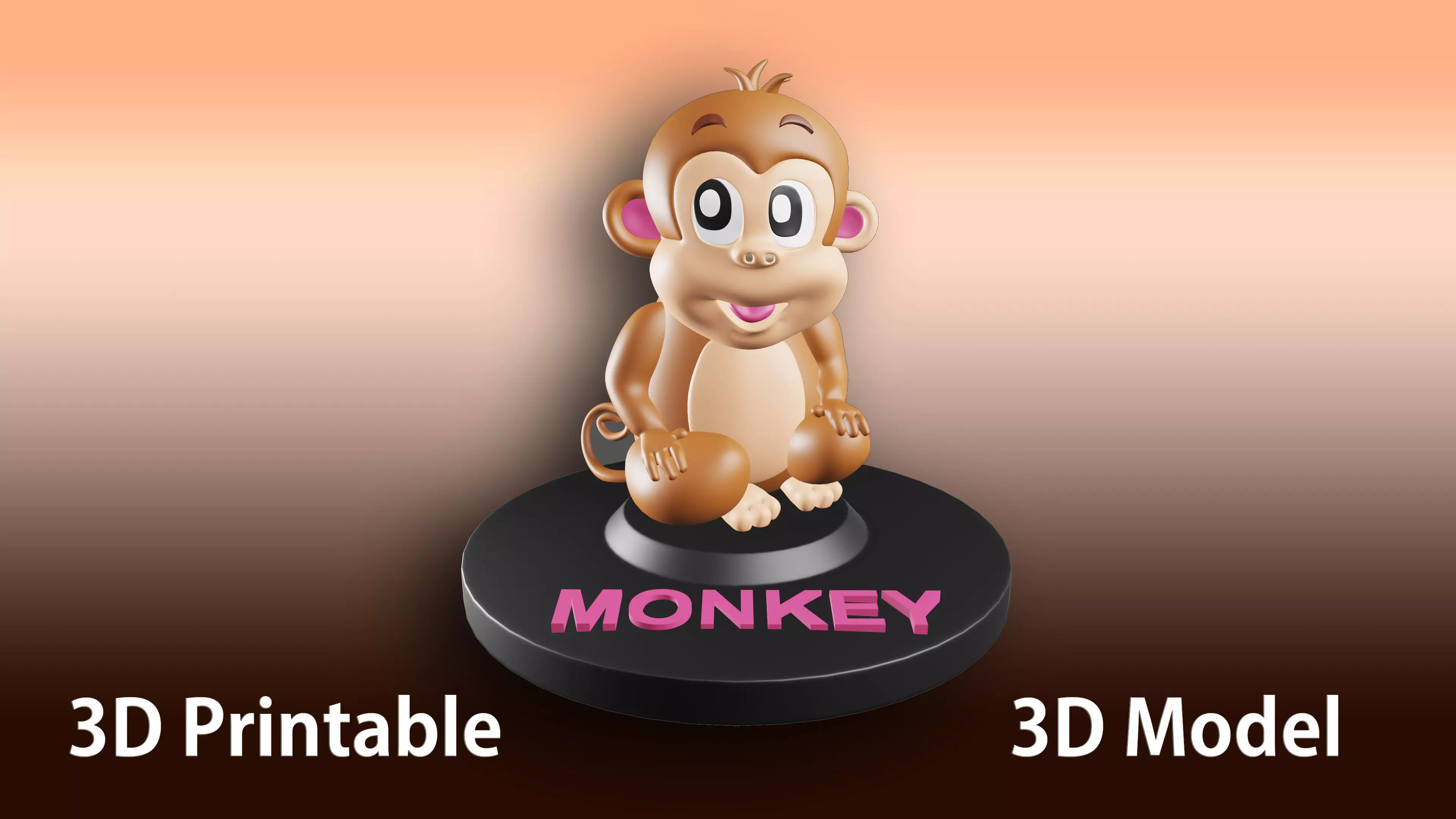 Monkey Statue Model 3D print model_0