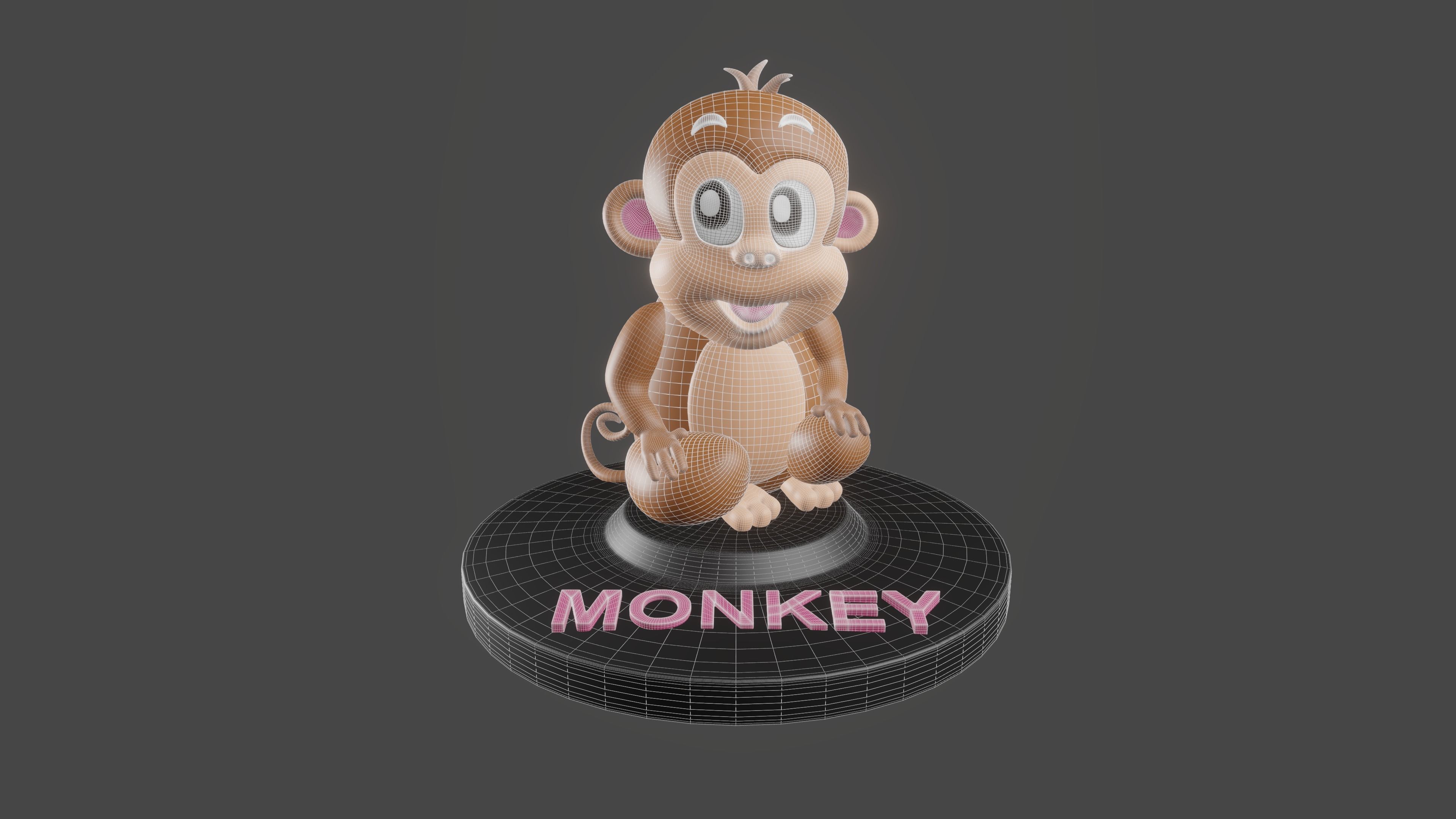 Monkey Statue Model 3D print model_5