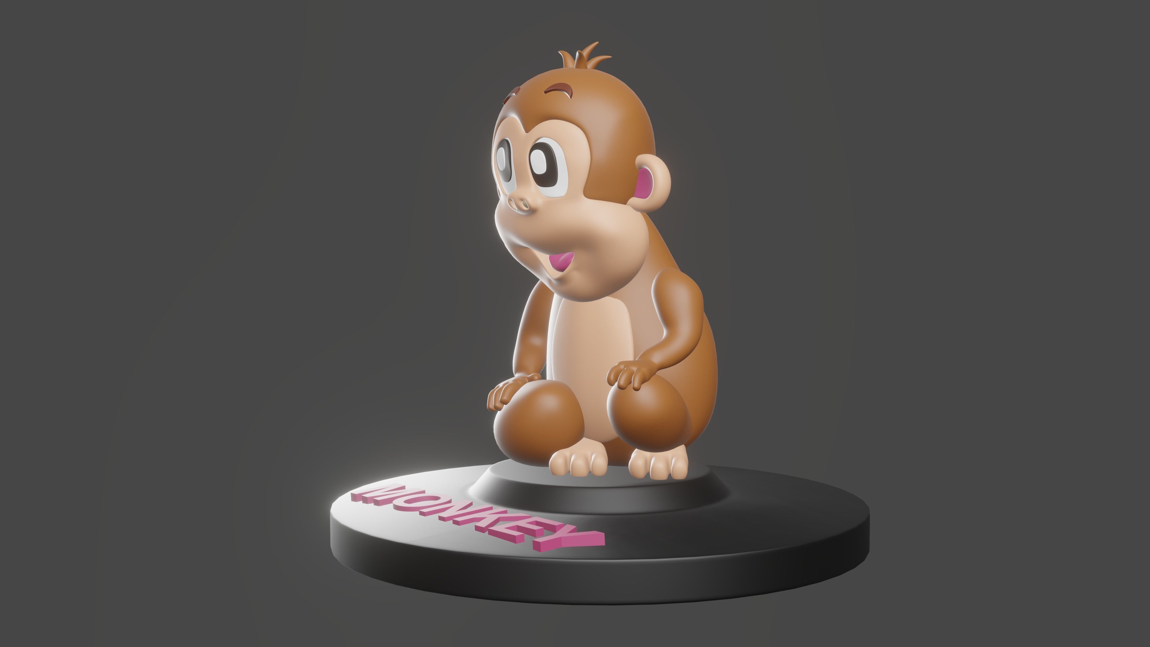 Monkey Statue Model 3D print model_4