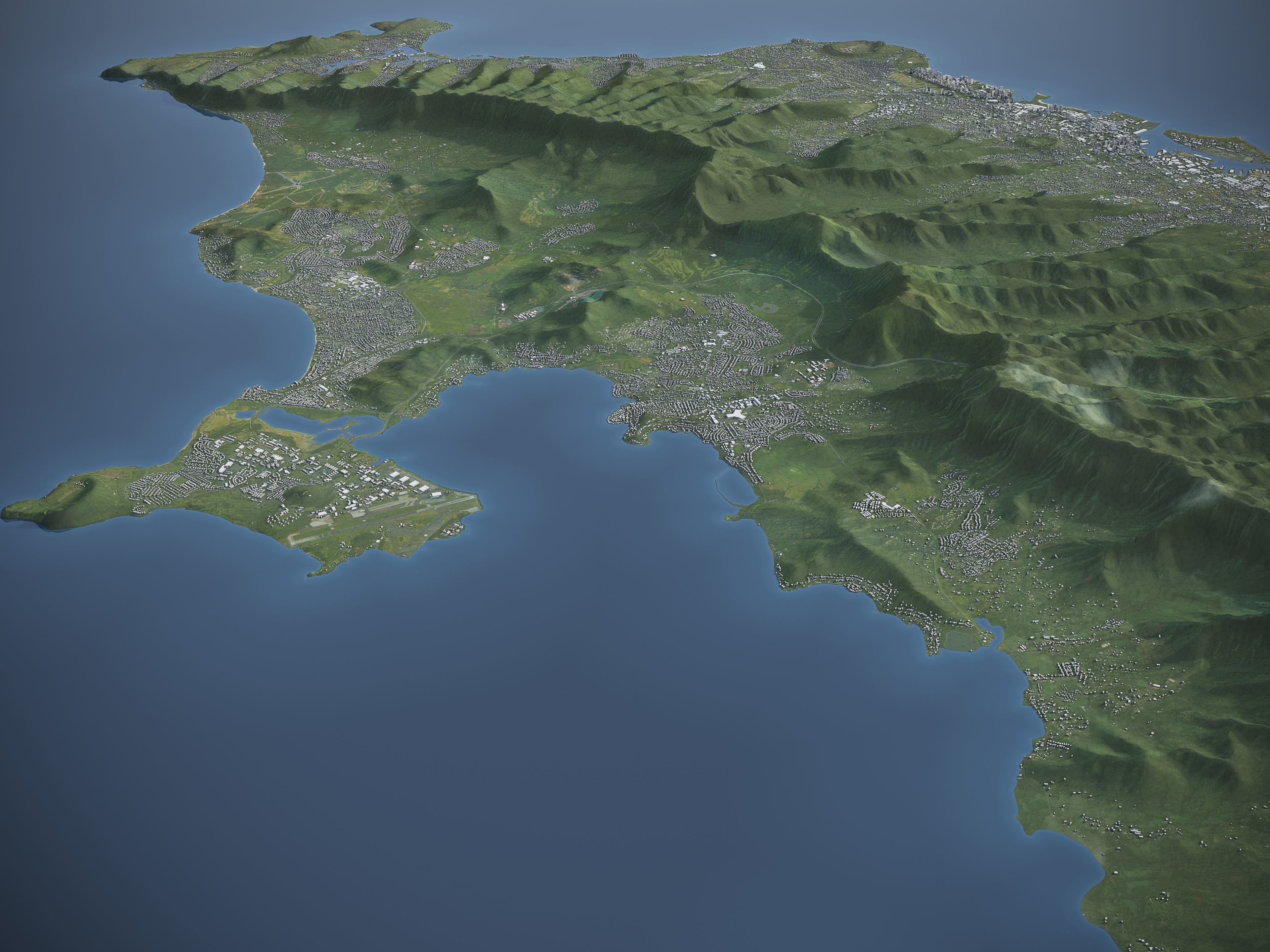 Oahu Island Low-poly 3D model_13