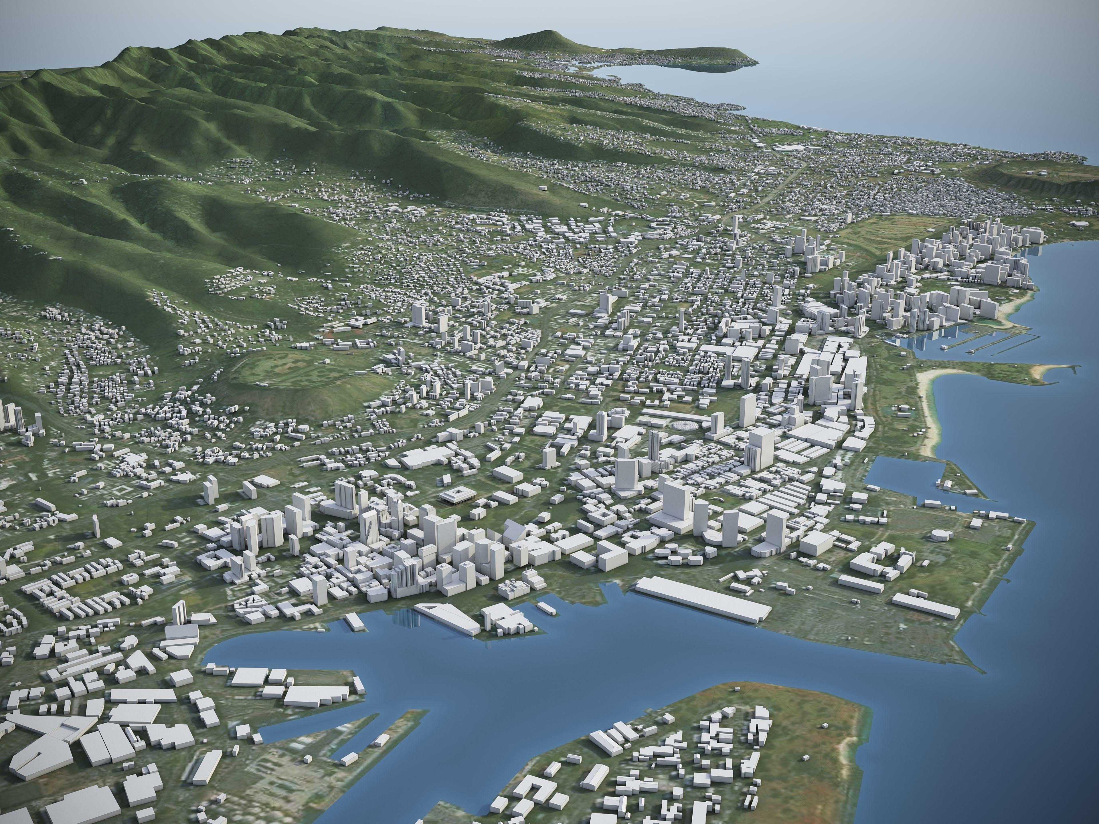 Oahu Island Low-poly 3D model_8