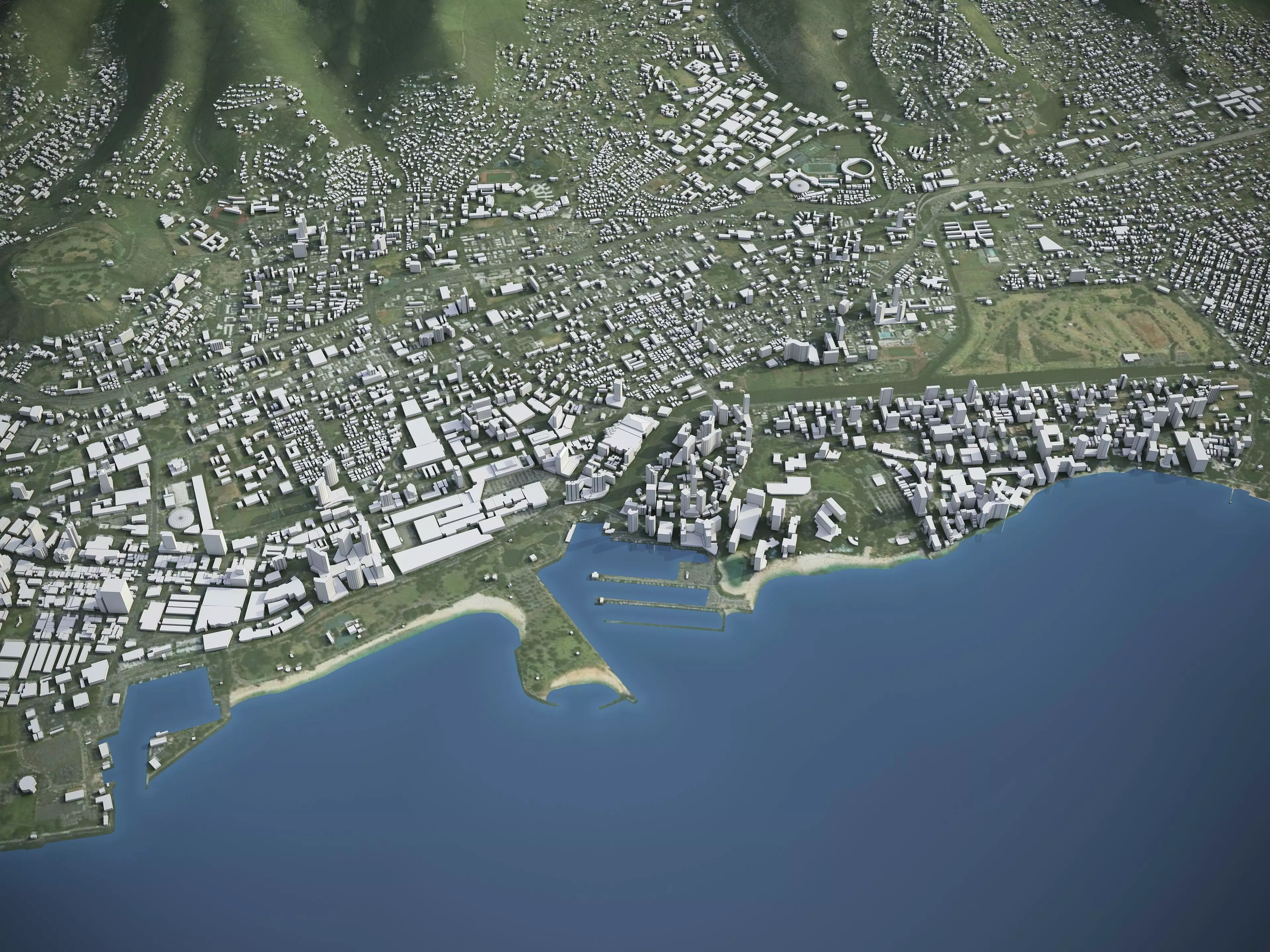 Oahu Island Low-poly 3D model_0