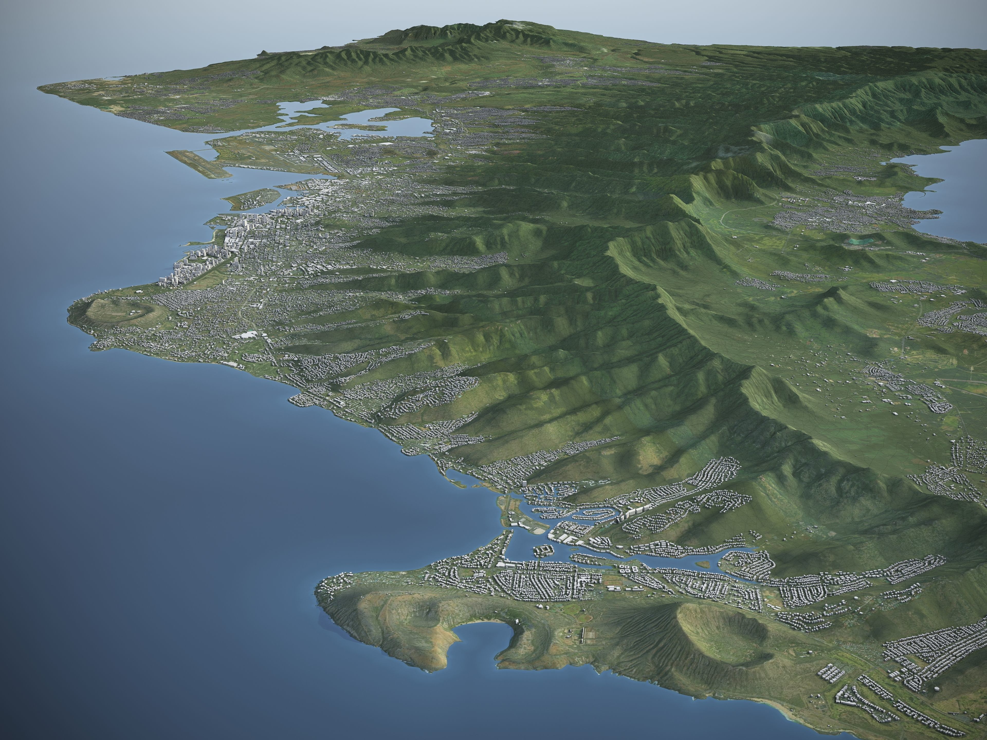 Oahu Island Low-poly 3D model_12