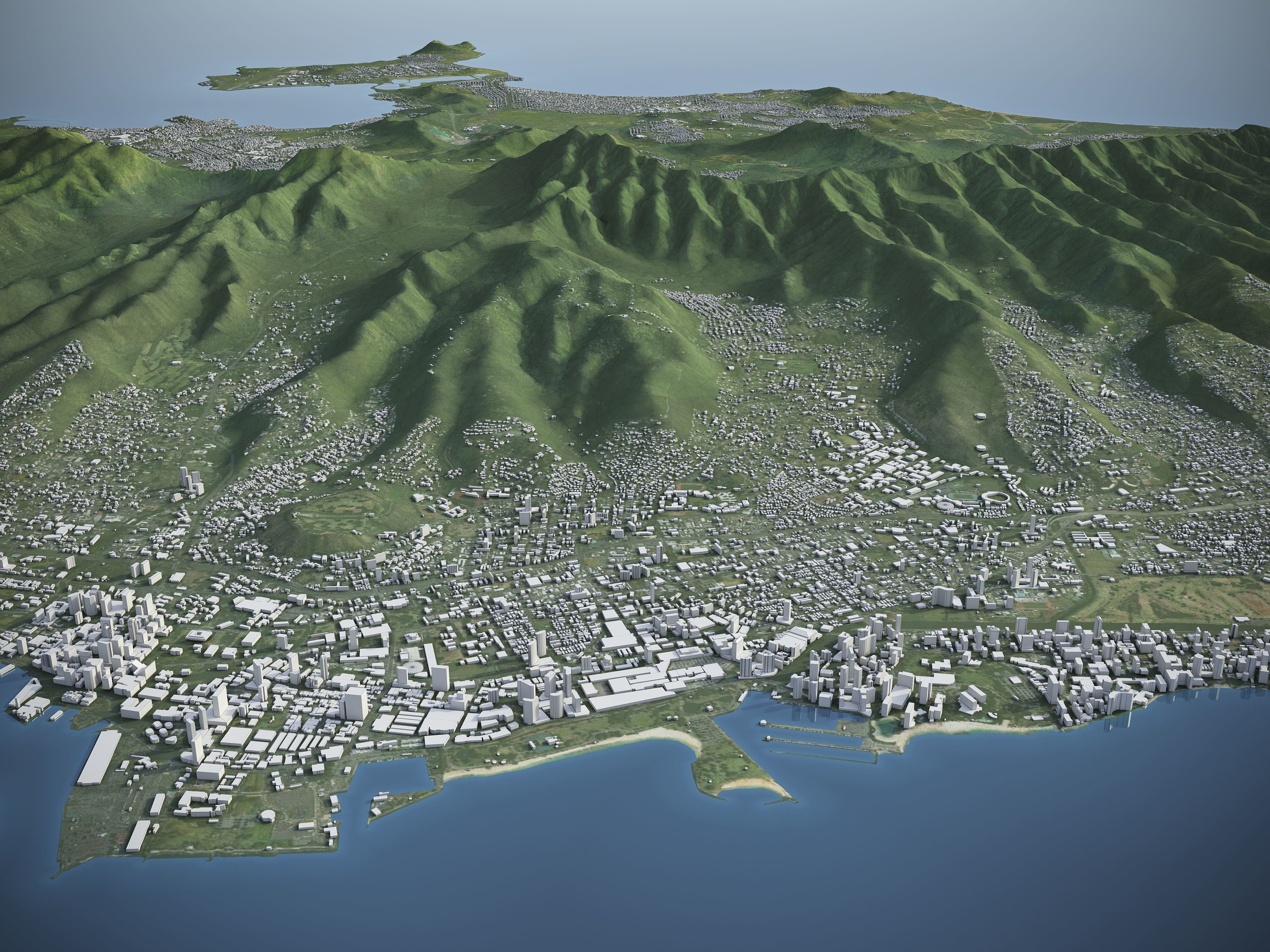 Oahu Island Low-poly 3D model_6