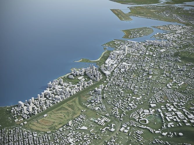 Oahu Island Low-poly 3D model 4