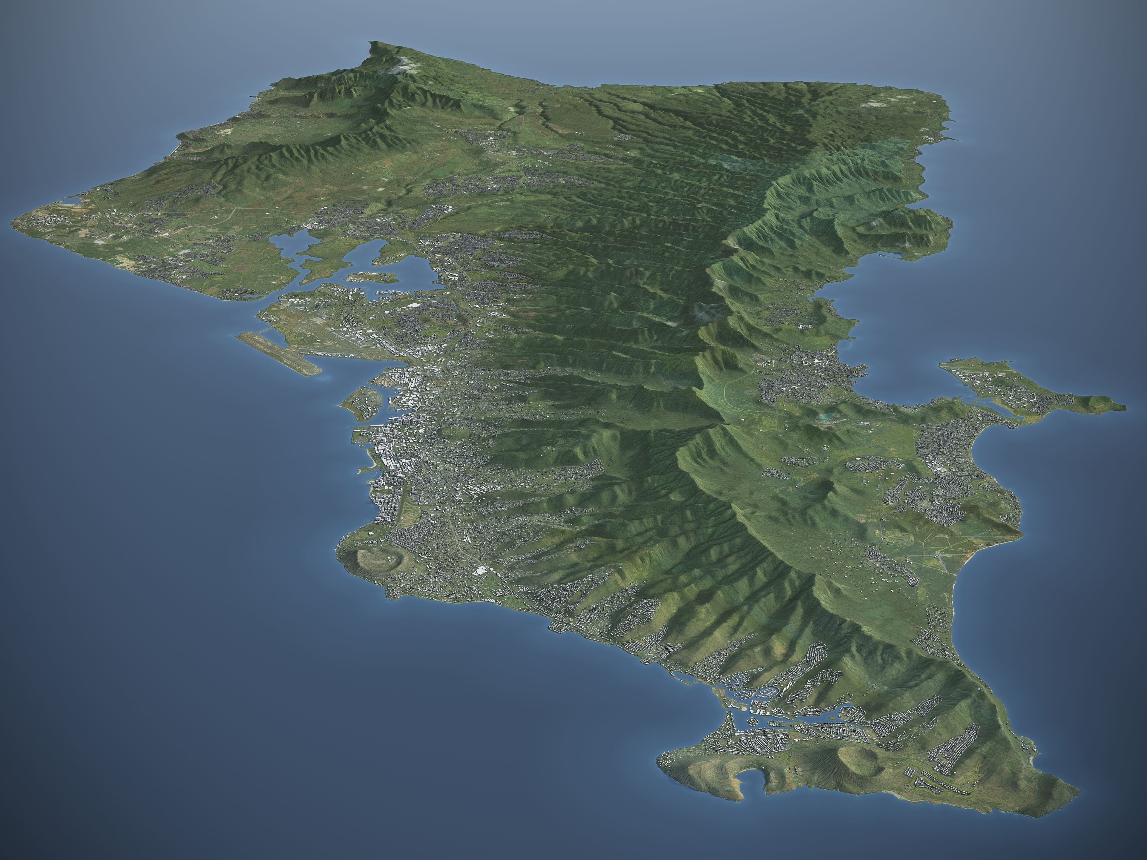Oahu Island Low-poly 3D model_11