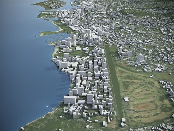 Oahu Island Low-poly 3D model 5