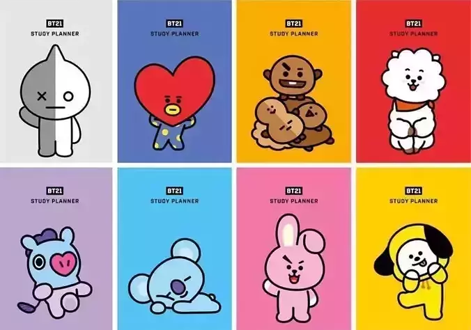BTS BT21 Cookie Cutter Set 3D print model