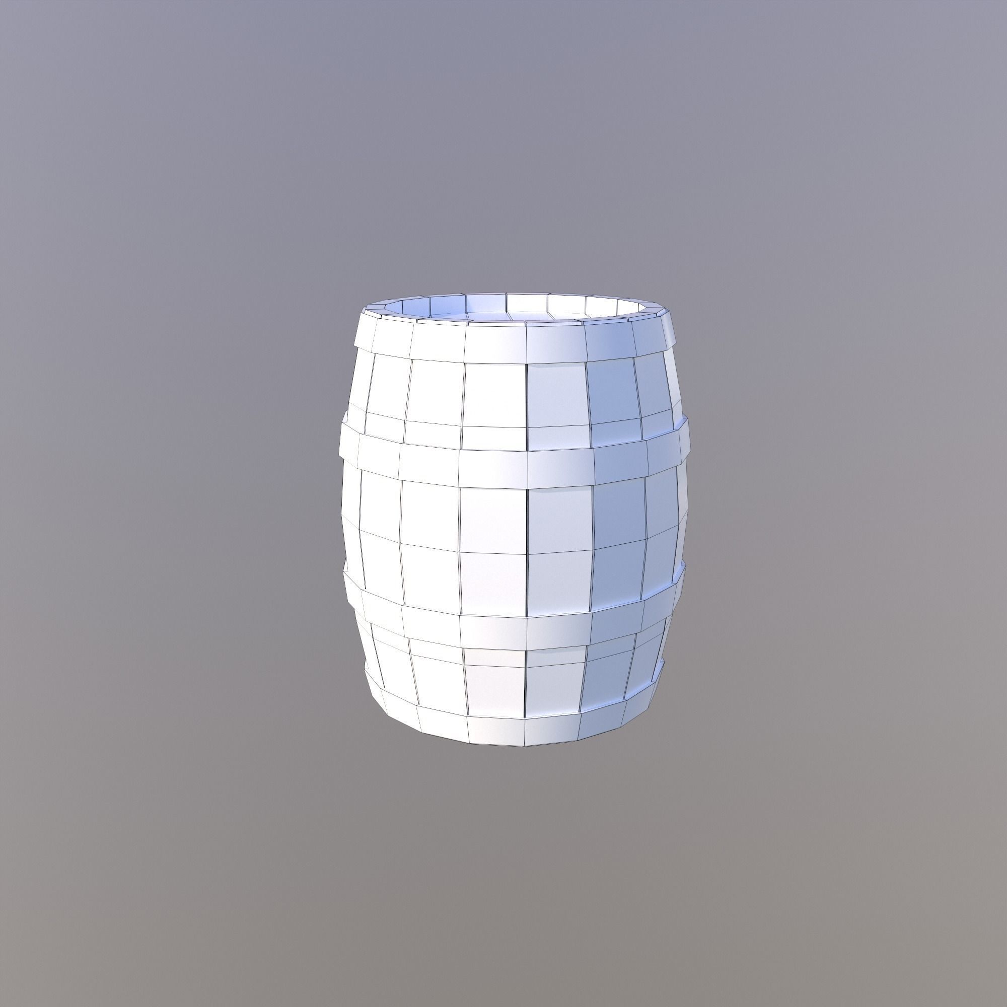 Wooden Barrel Free low-poly 3D model_3
