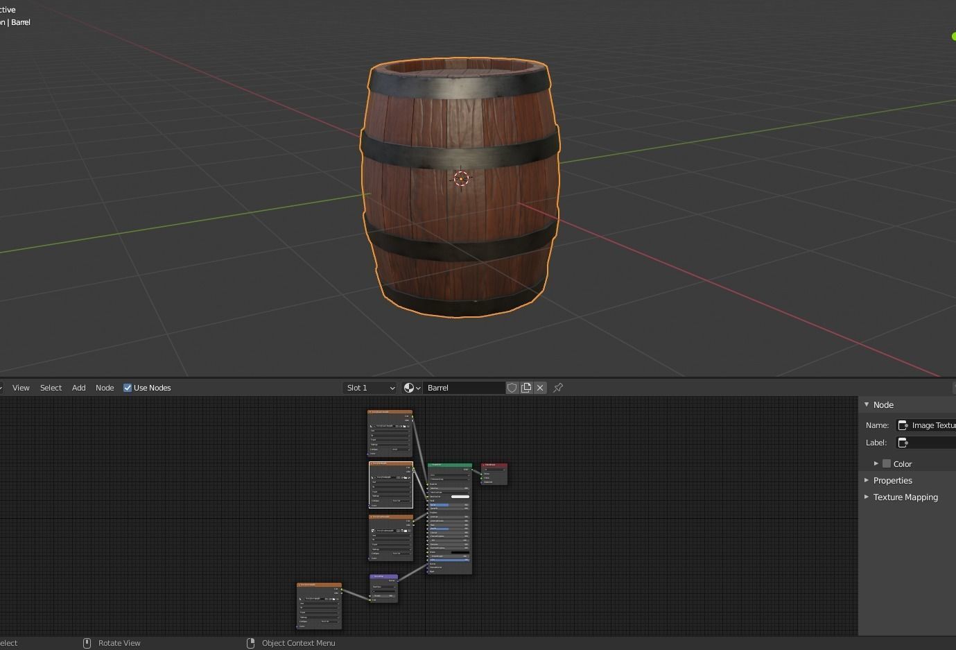 Wooden Barrel Free low-poly 3D model_5