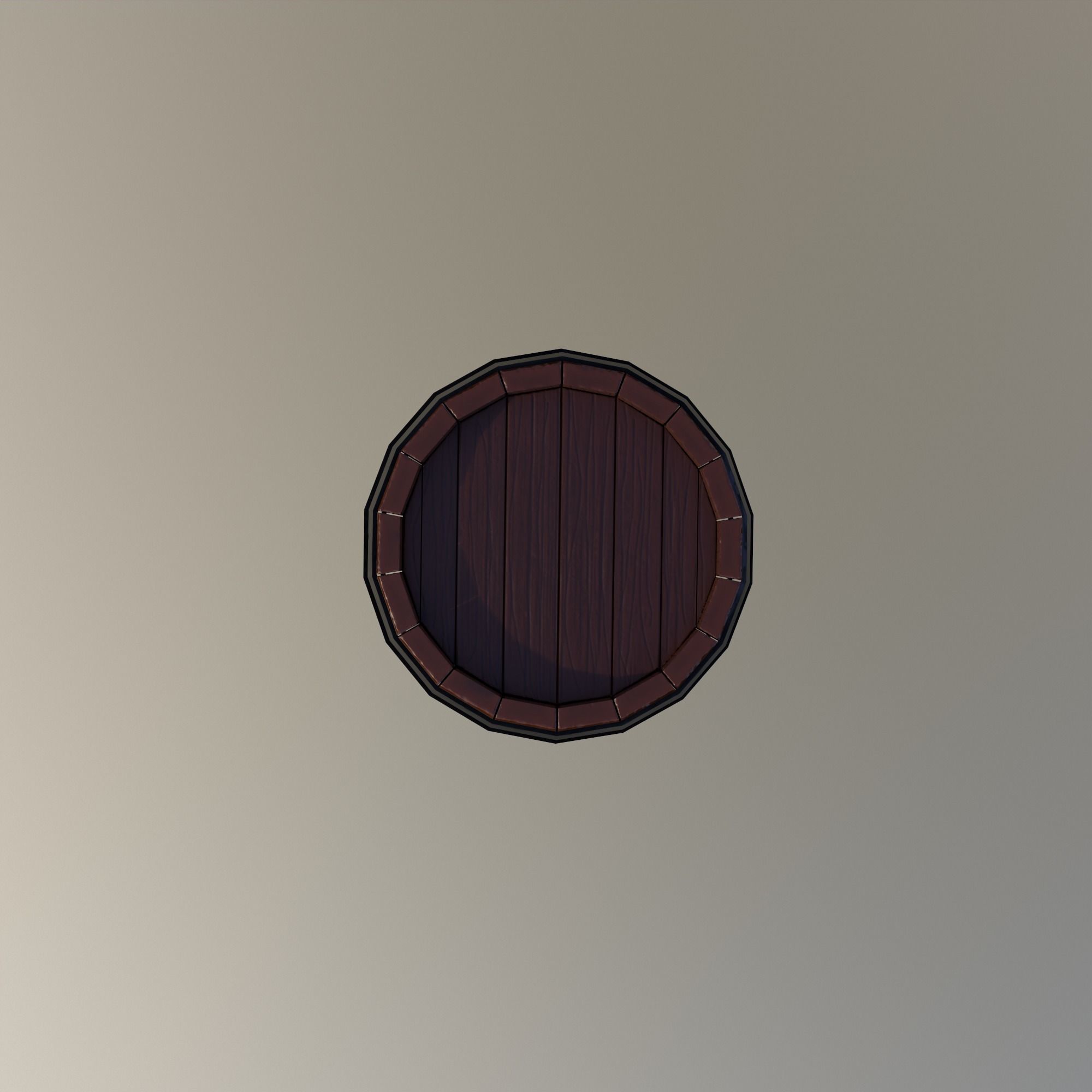 Wooden Barrel Free low-poly 3D model_2