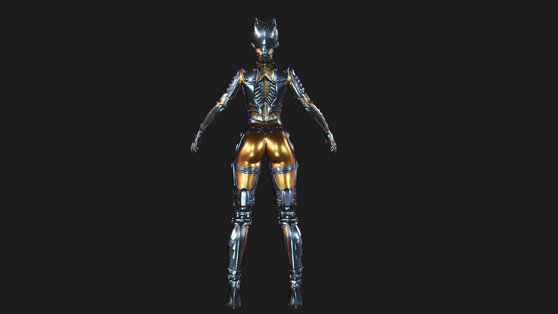 Ghost Hental Cyberpunk Android Girl 3D model_8