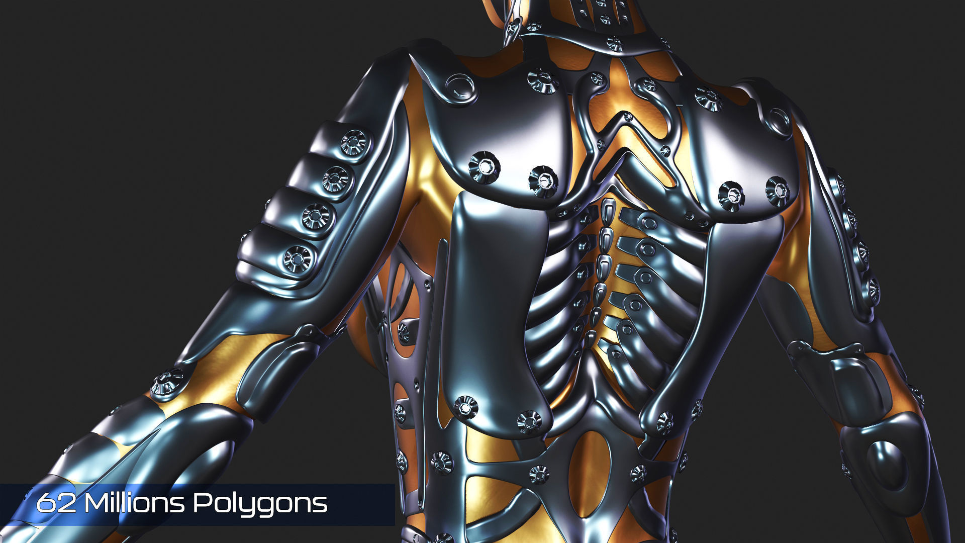 Ghost Hental Cyberpunk Android Girl 3D model_2