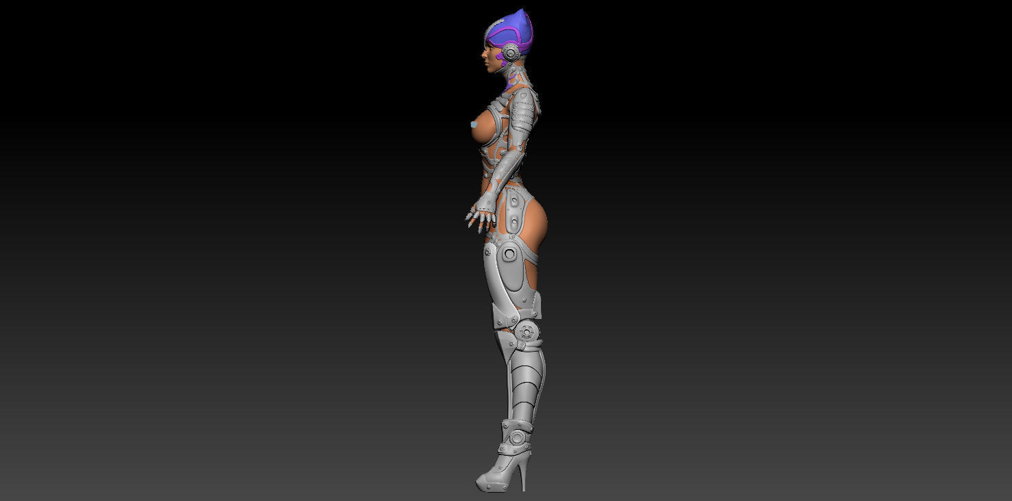 Ghost Hental Cyberpunk Android Girl 3D model_23