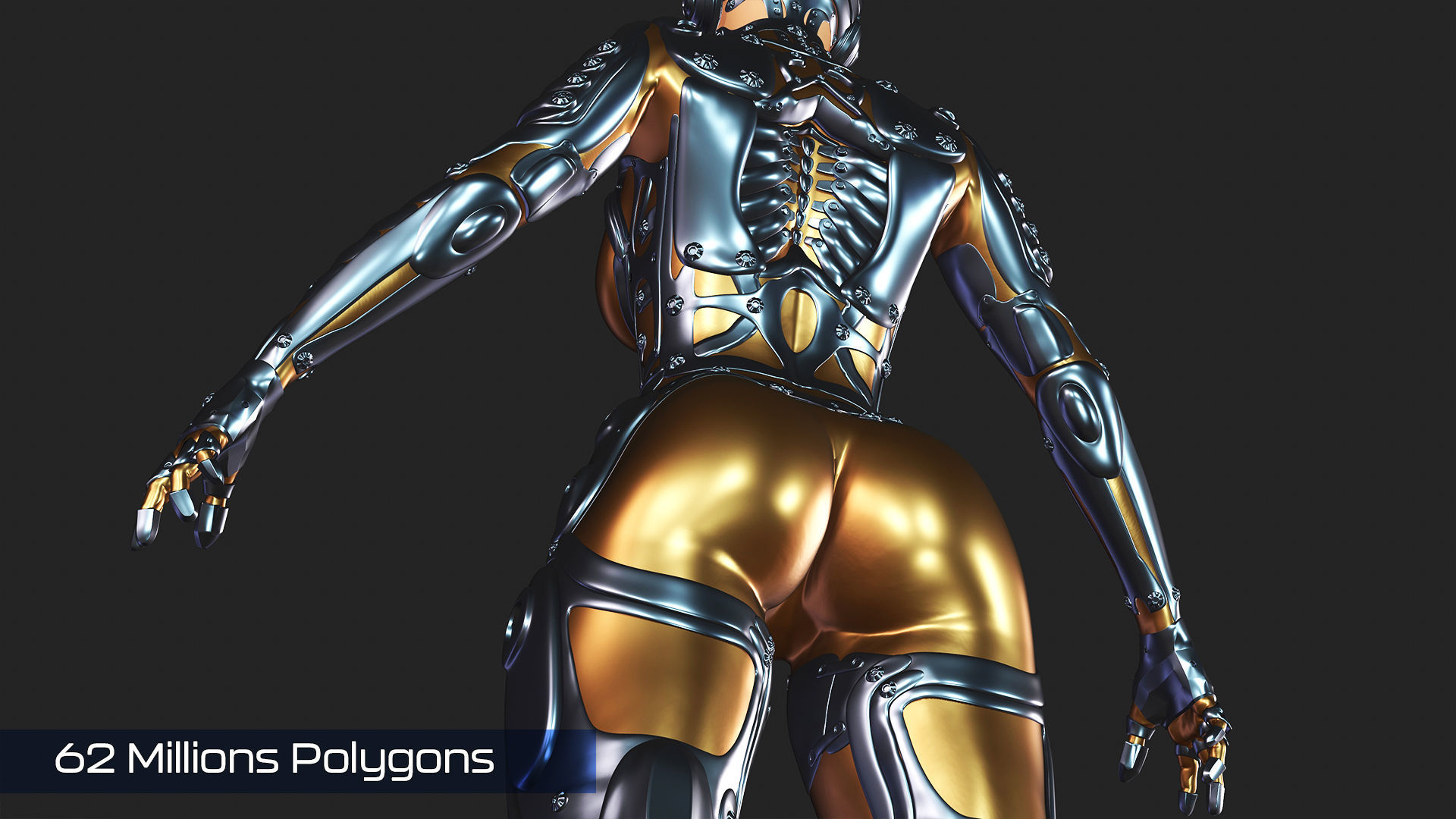 Ghost Hental Cyberpunk Android Girl 3D model_3