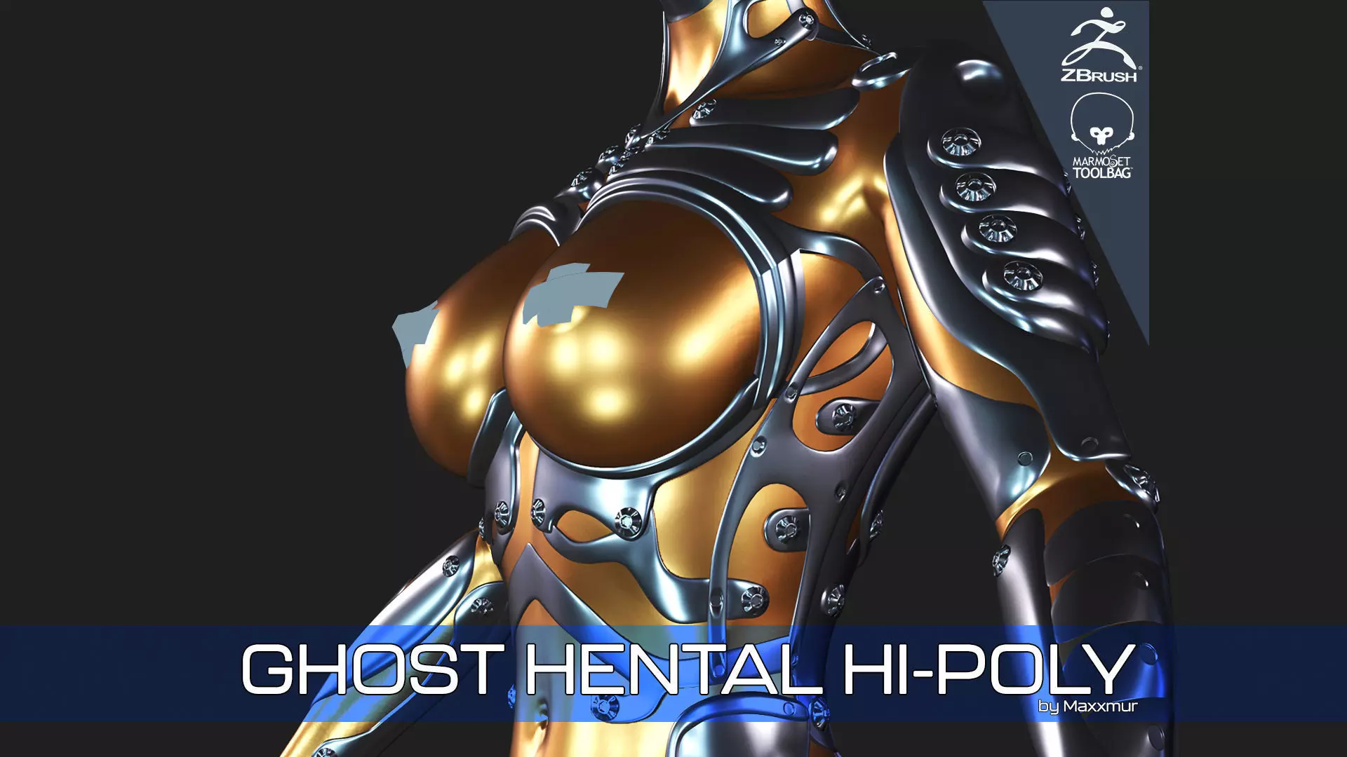 Ghost Hental Cyberpunk Android Girl 3D model_0