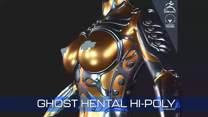 Ghost Hental Cyberpunk Android Girl 3D model