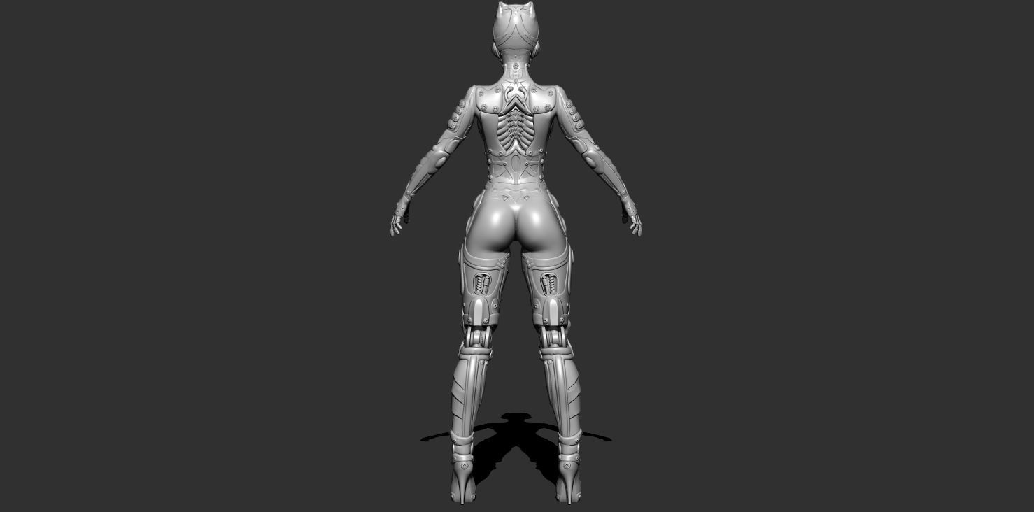 Ghost Hental Cyberpunk Android Girl 3D model_12